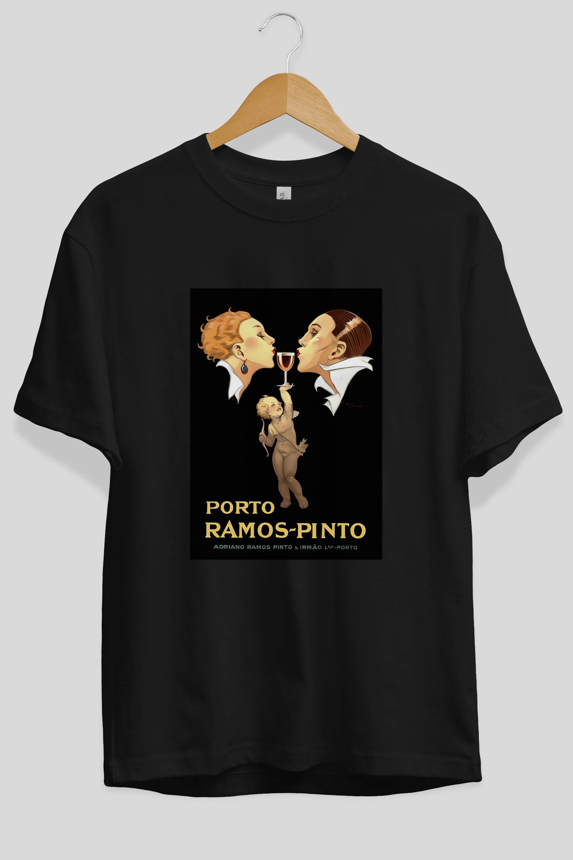Porto Ramos Pinto Ön Baskılı Oversize t-shirt Erkek Kadın Unisex %100 Pamuk Bisiklet Yaka tişort