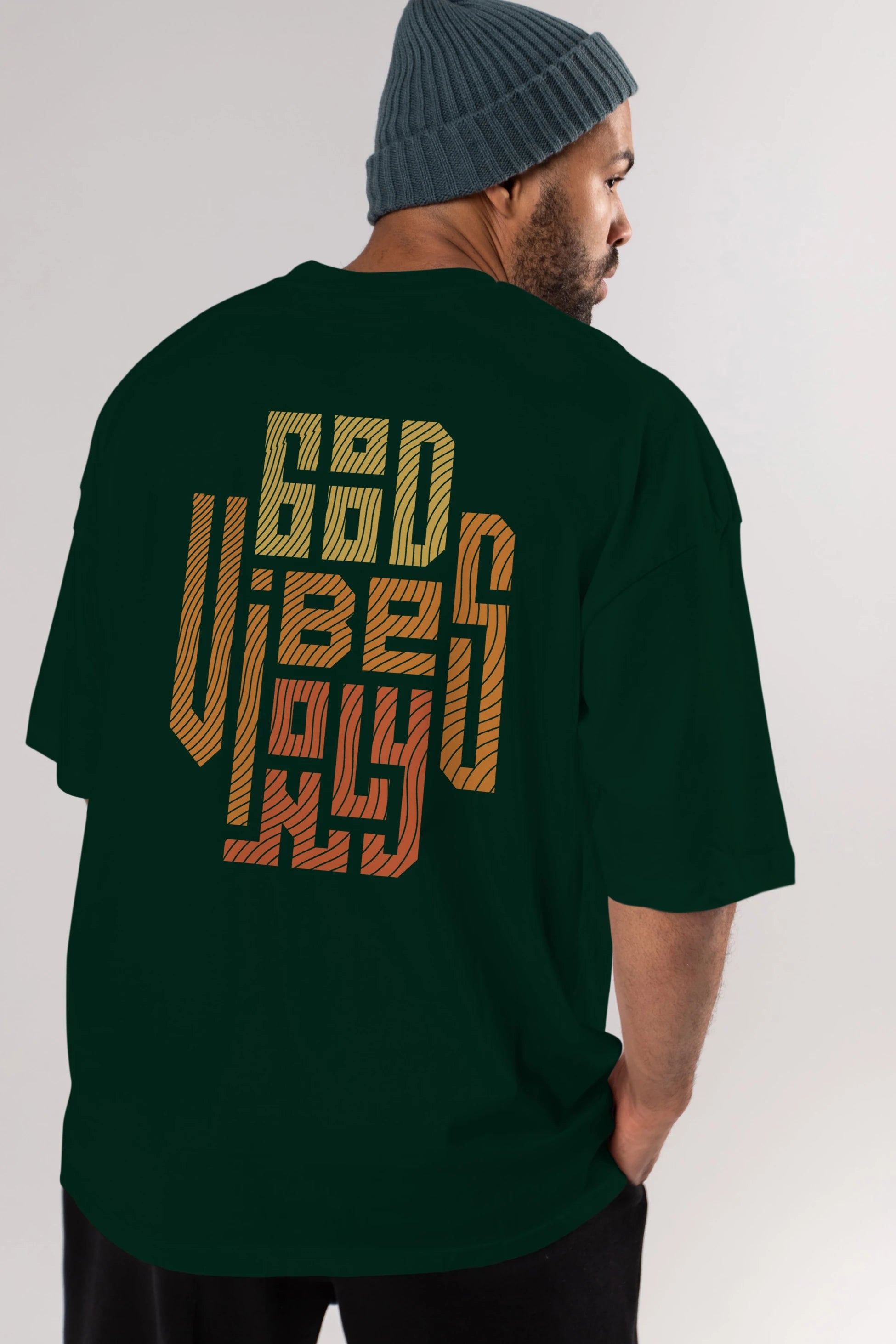 Good Vibes Only 2 Yazılı Arka Baskılı Oversize t-shirt Erkek Kadın Unisex