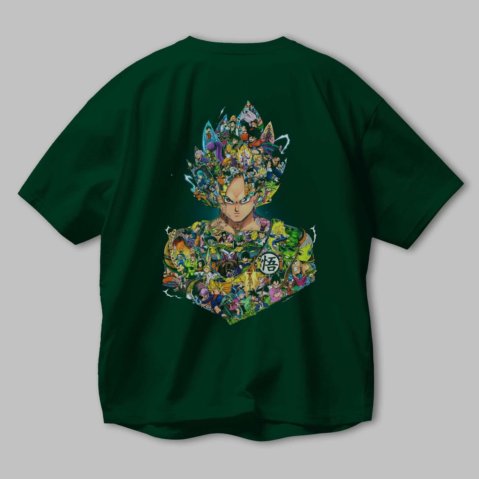 DRAGON BALL ART Anime Arka Baskılı Oversize t-shirt Erkek Kadın Unisex