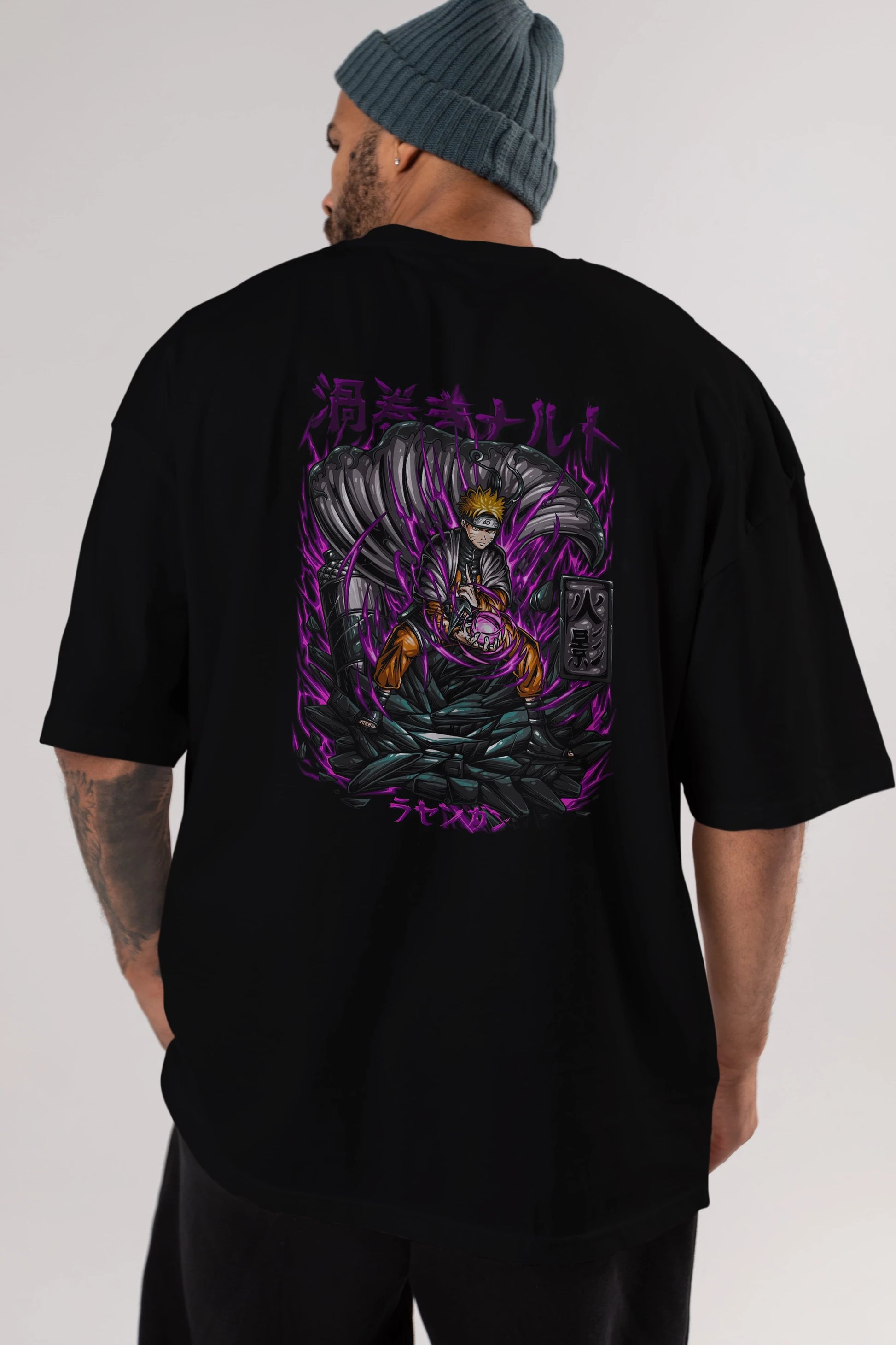 NARUTO Anime Arka Baskılı Oversize t-shirt Erkek Kadın Unisex