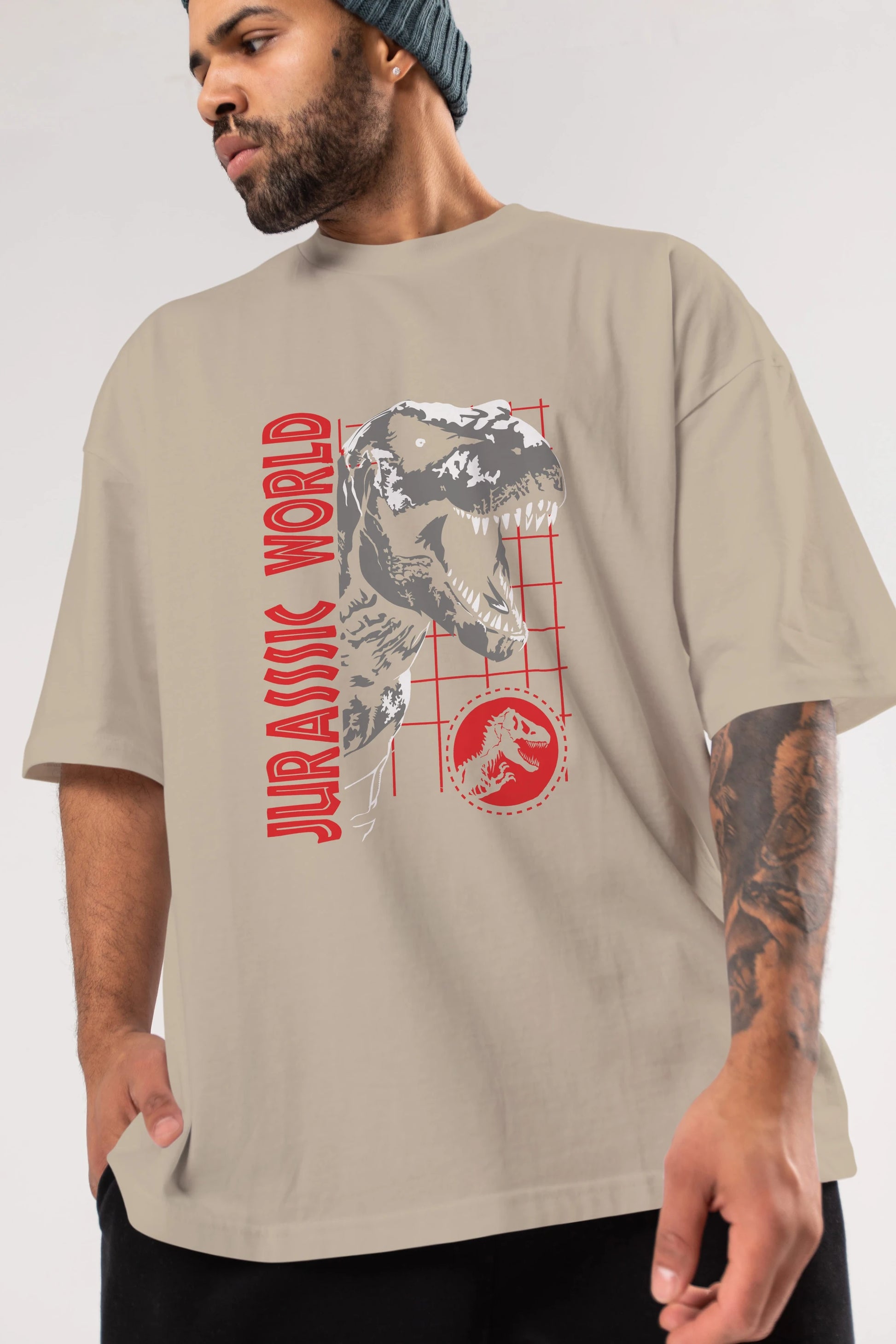 Jurassic Park (2) Ön Baskılı Oversize t-shirt Erkek Kadın Unisex %100 Pamuk Bisiklet Yaka tişort