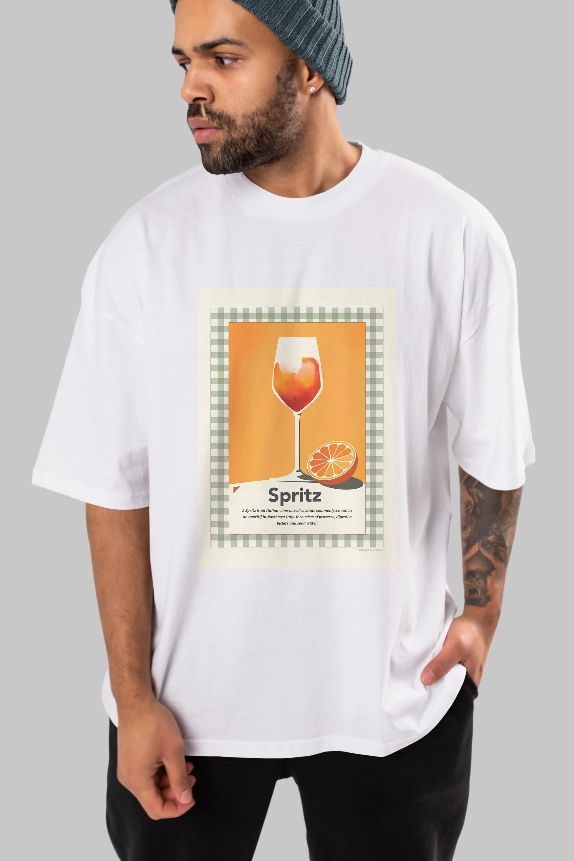 Aperol Spritz 5 Ön Baskılı Oversize t-shirt Erkek Kadın Unisex %100 Pamuk Bisiklet Yaka tişort