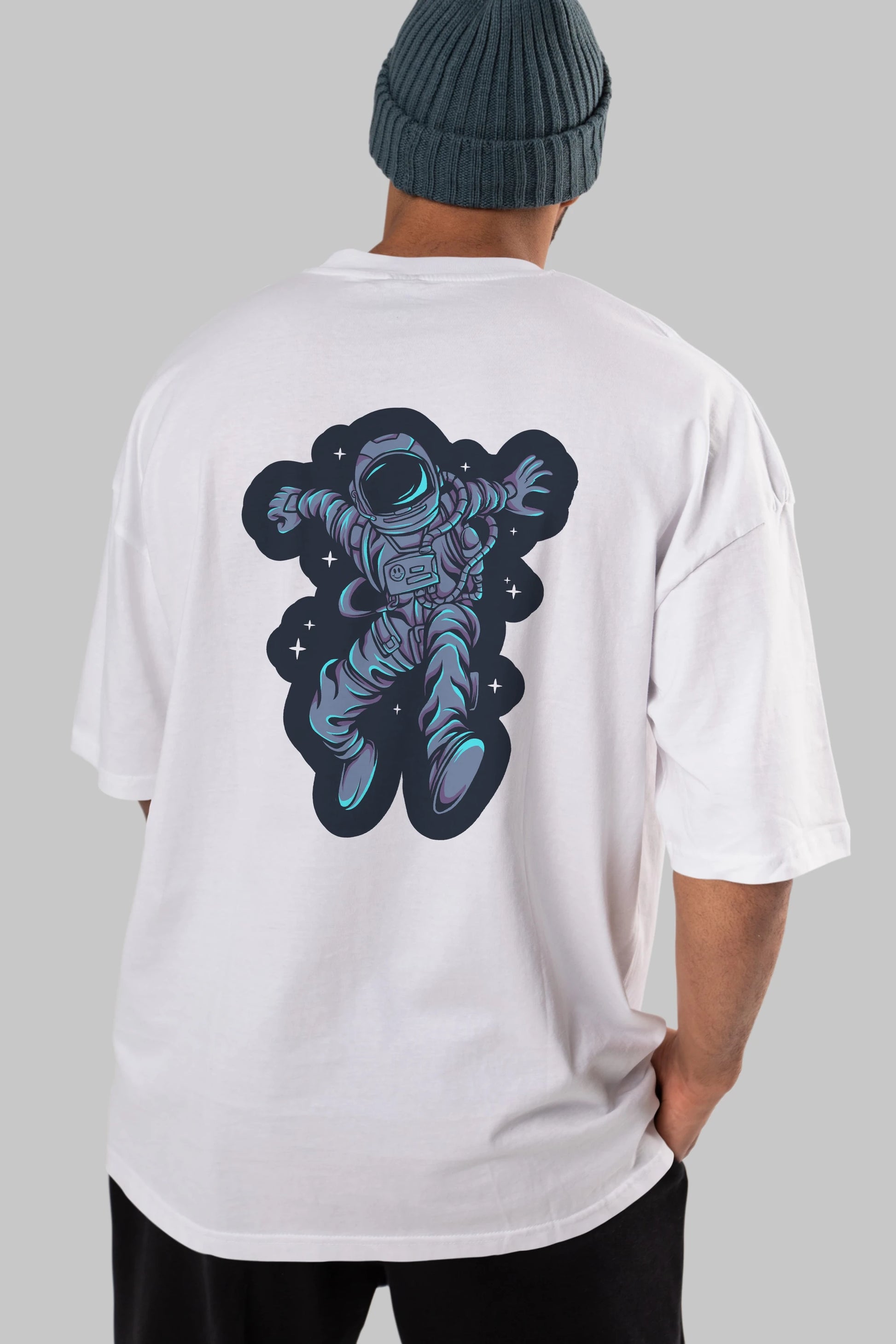 Astrostars sticker Arka Baskılı Oversize t-shirt Erkek Kadın Unisex