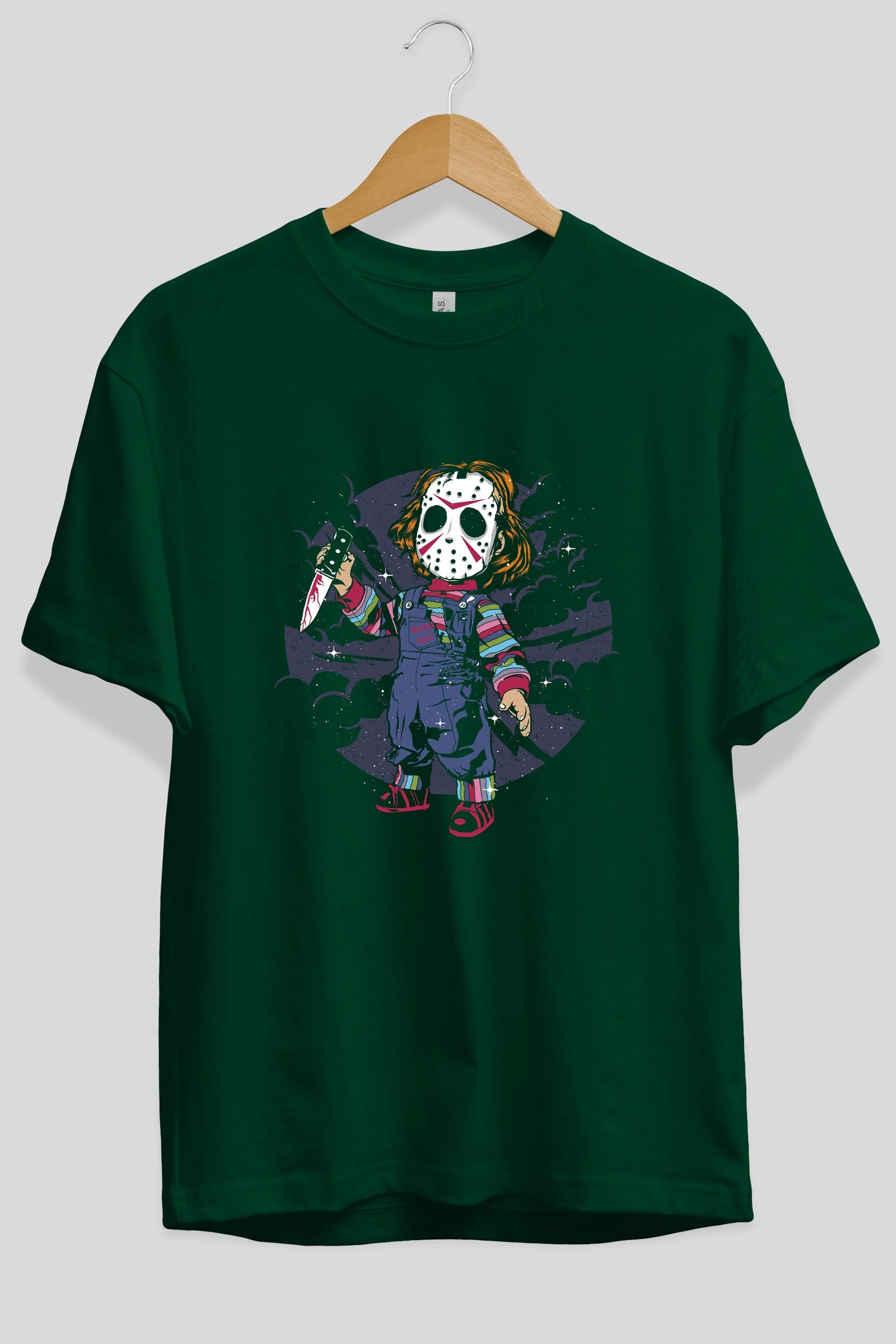 Chucky Ön Baskılı Oversize t-shirt Erkek Kadın Unisex %100 Pamuk tişort