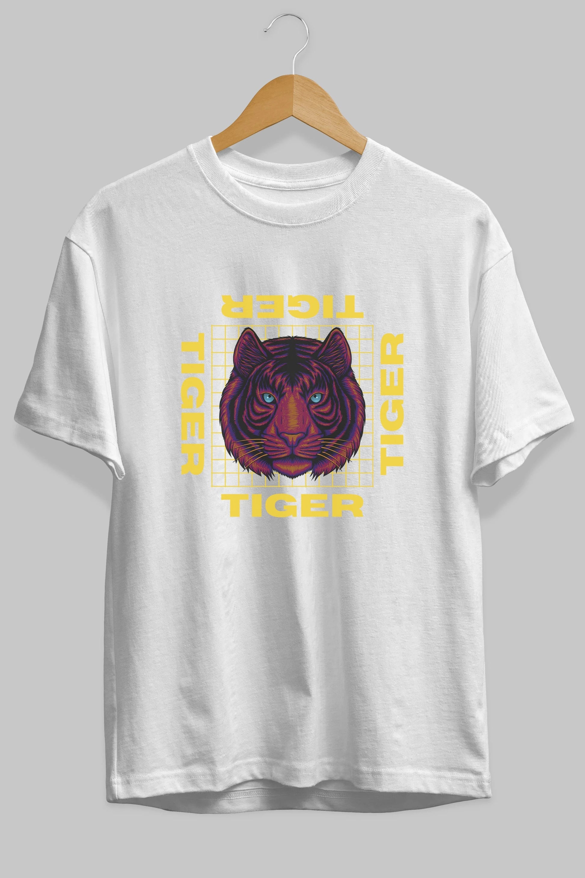 Tiger Yazılı Streetwear Ön Baskılı Oversize t-shirt Erkek Kadın Unisex