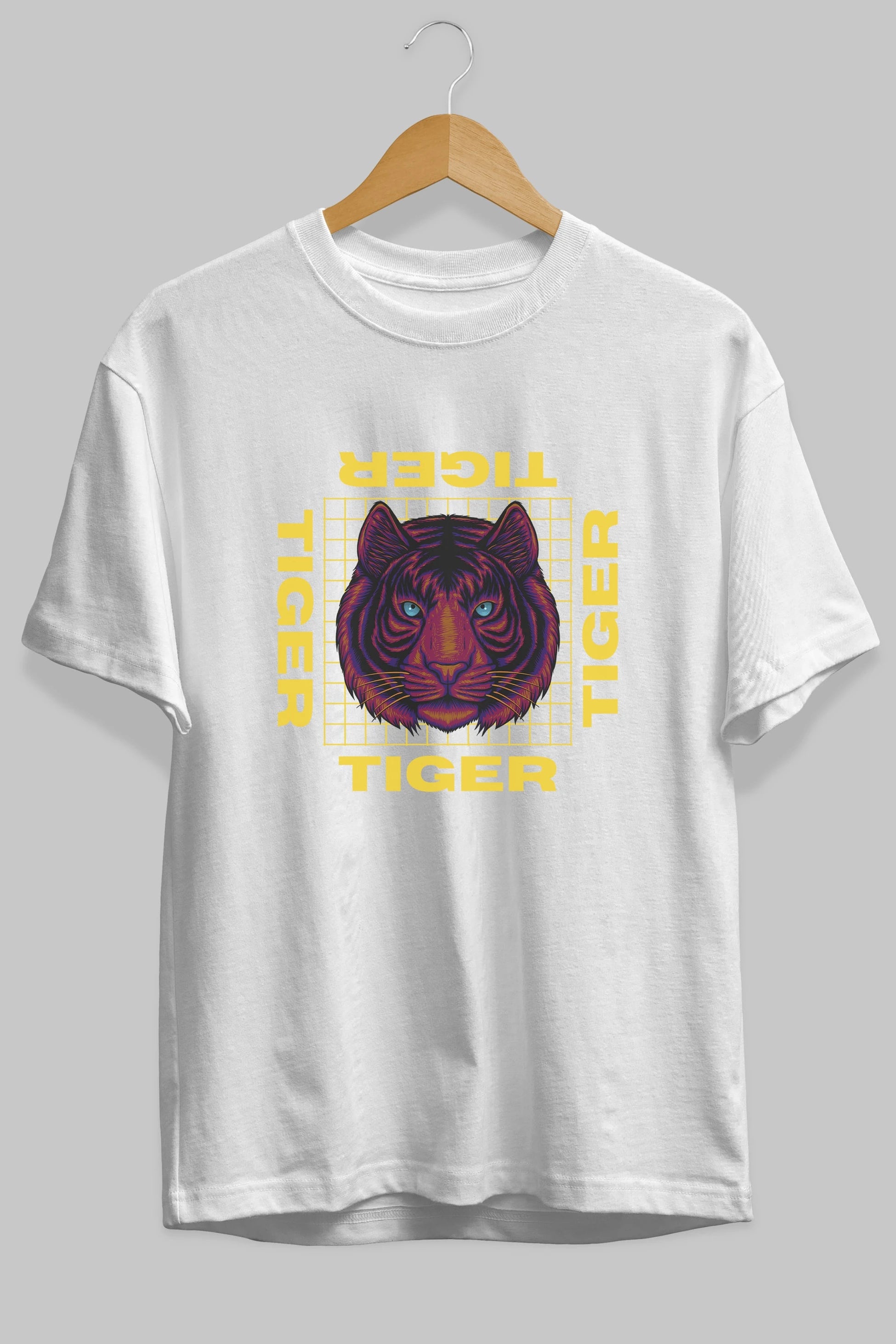 Tiger Yazılı Streetwear Ön Baskılı Oversize t-shirt Erkek Kadın Unisex