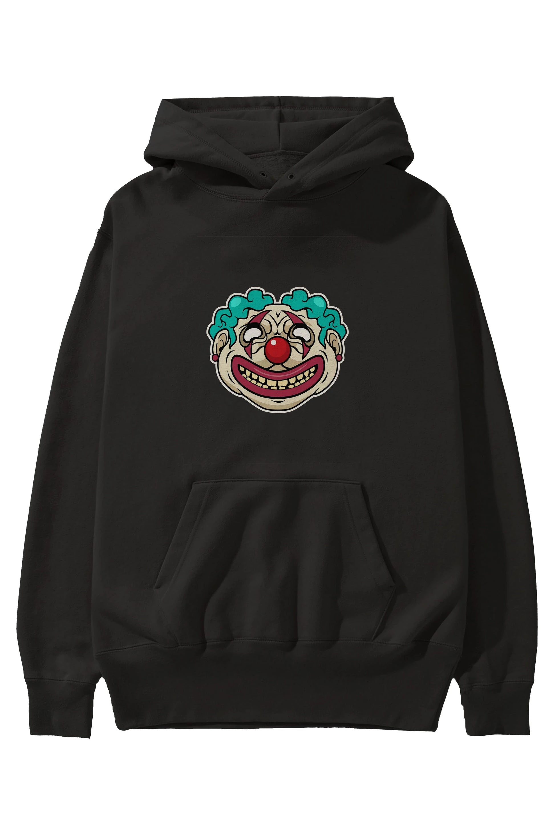 Clown Head Ön Baskılı Hoodie Oversize Kapüşonlu Sweatshirt Erkek Kadın Unisex