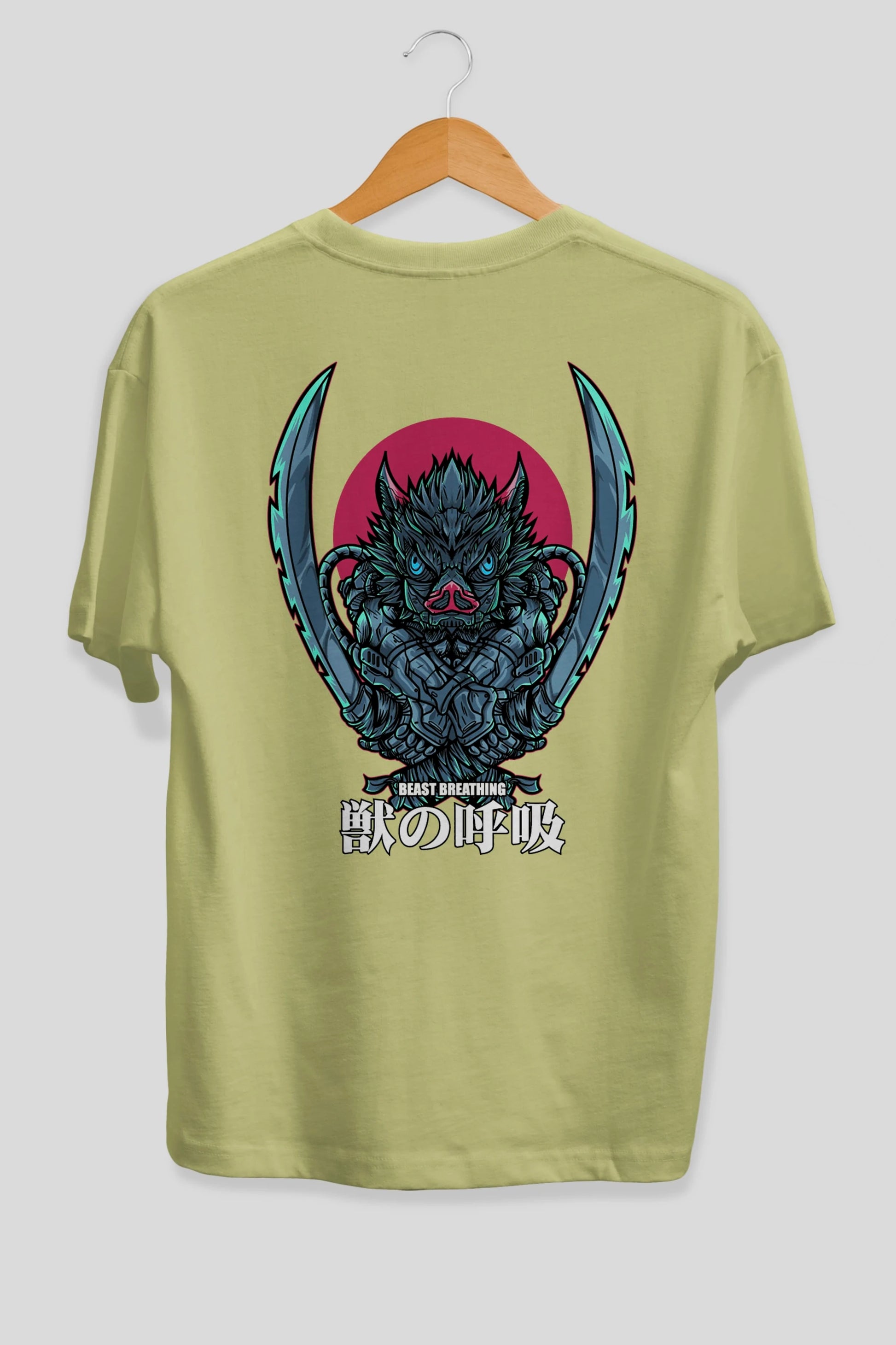 Inosuke DEMON SLAYER Anime Arka Baskılı Oversize t-shirt Erkek Kadın Unisex