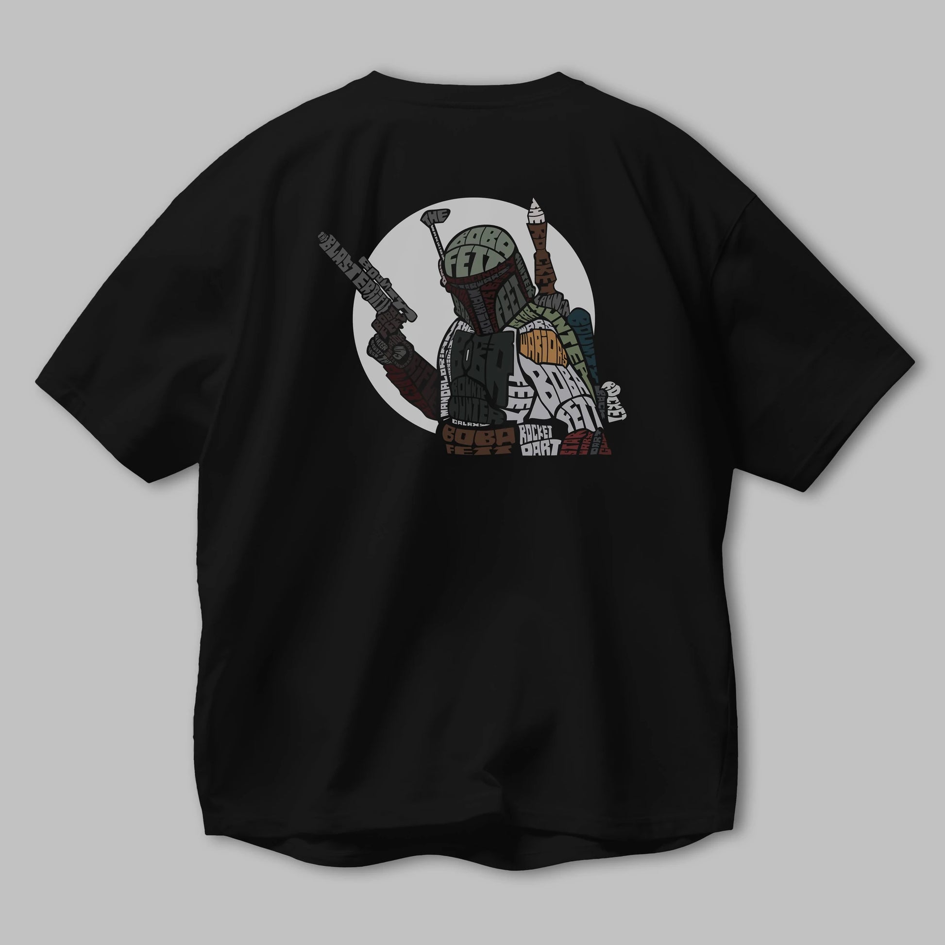 Boba Fett Arka Baskılı Oversize t-shirt %100 pamuk Erkek Kadın Unisex