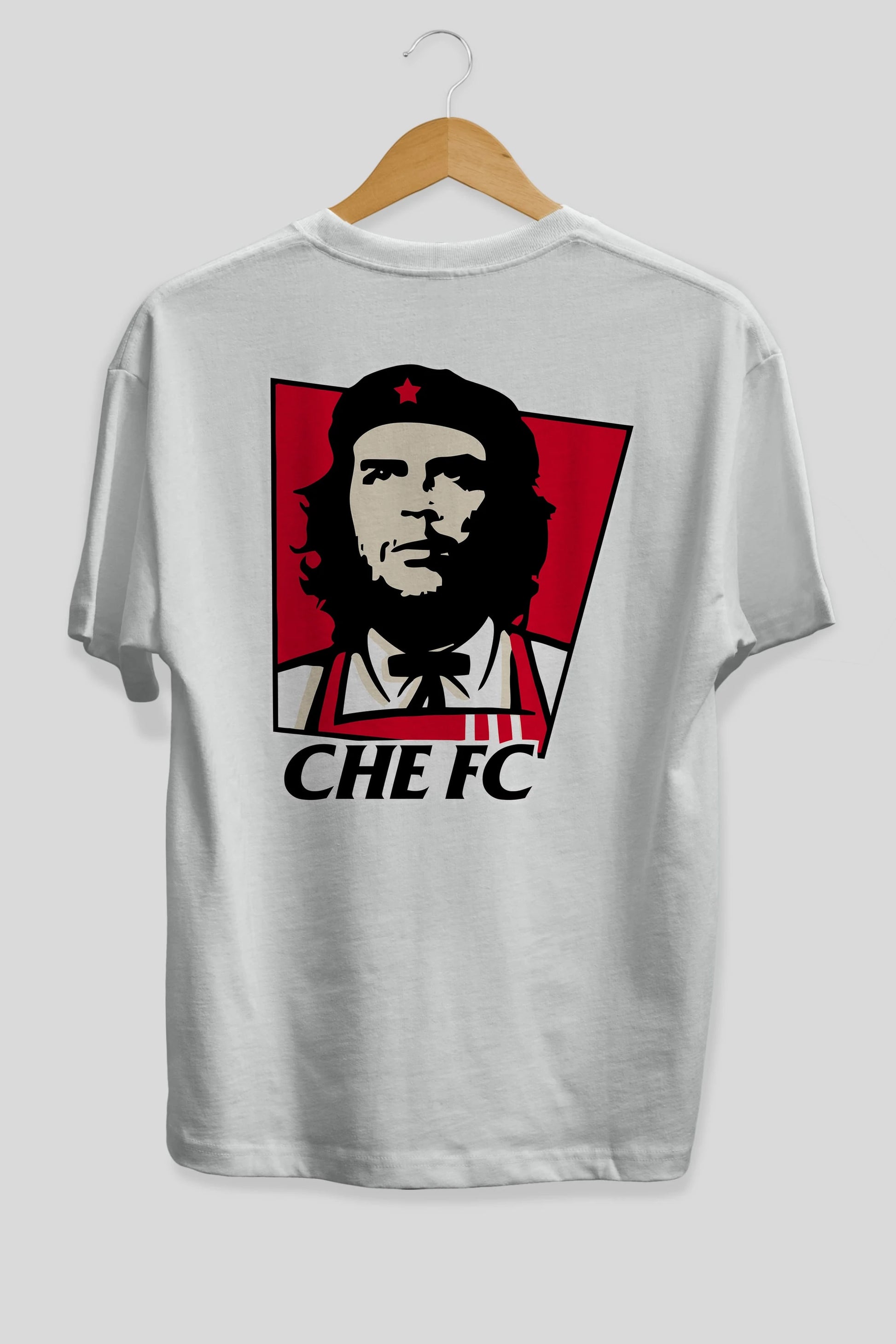 Che FC Arka Baskılı Oversize t-shirt Erkek Kadın Unisex %100 Pamuk Bisiklet Yaka tişort
