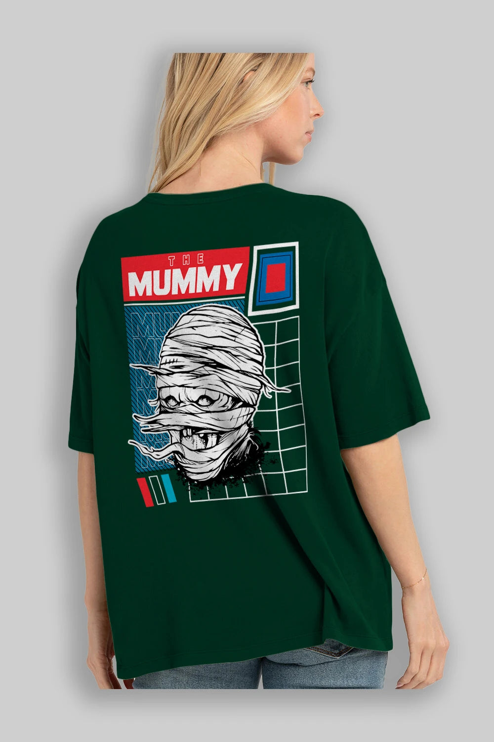 The Mummy Arka Baskılı Oversize t-shirt Erkek Kadın Unisex