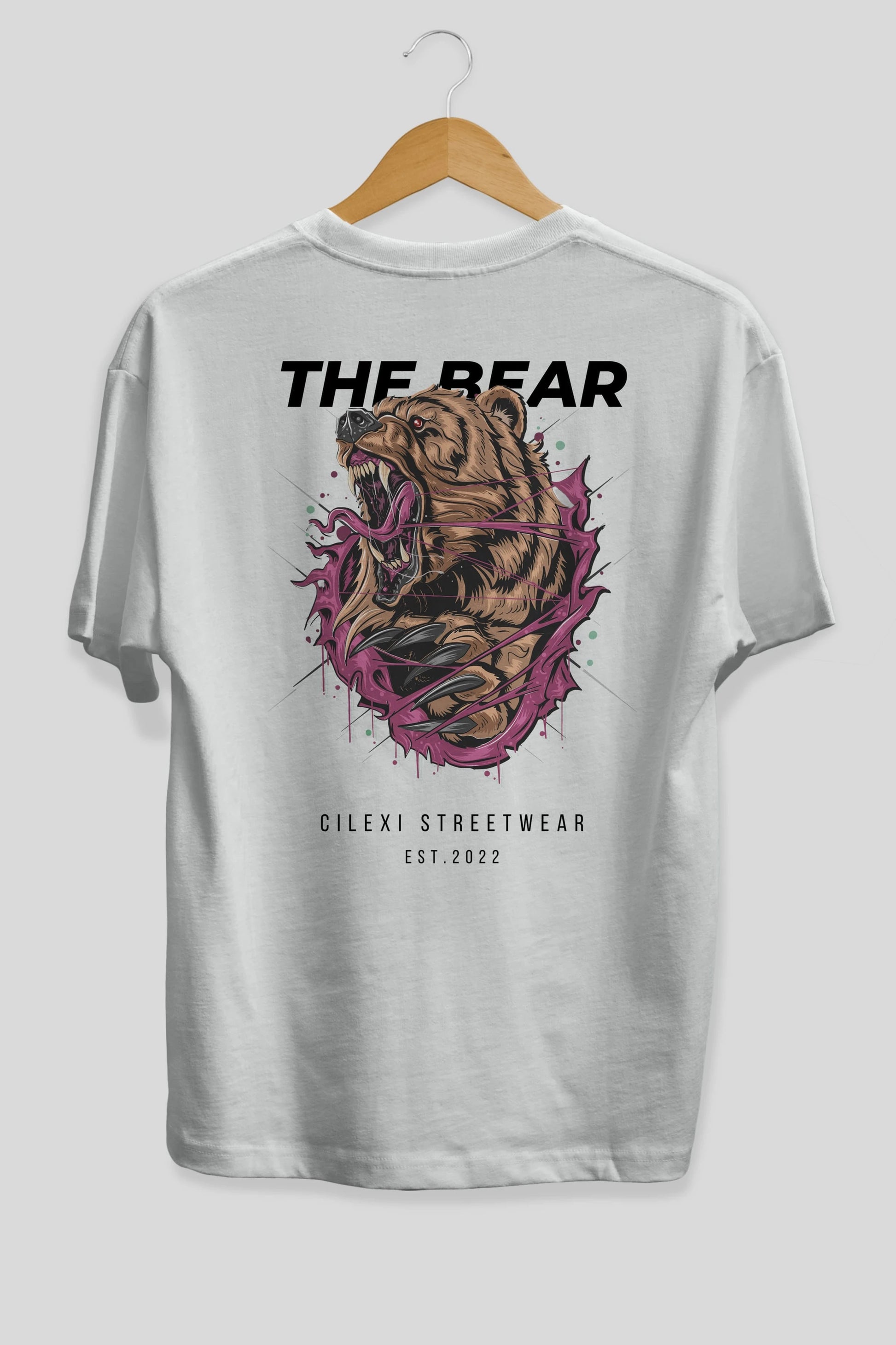 The Bear Arka Baskılı Oversize t-shirt Erkek Kadın Unisex
