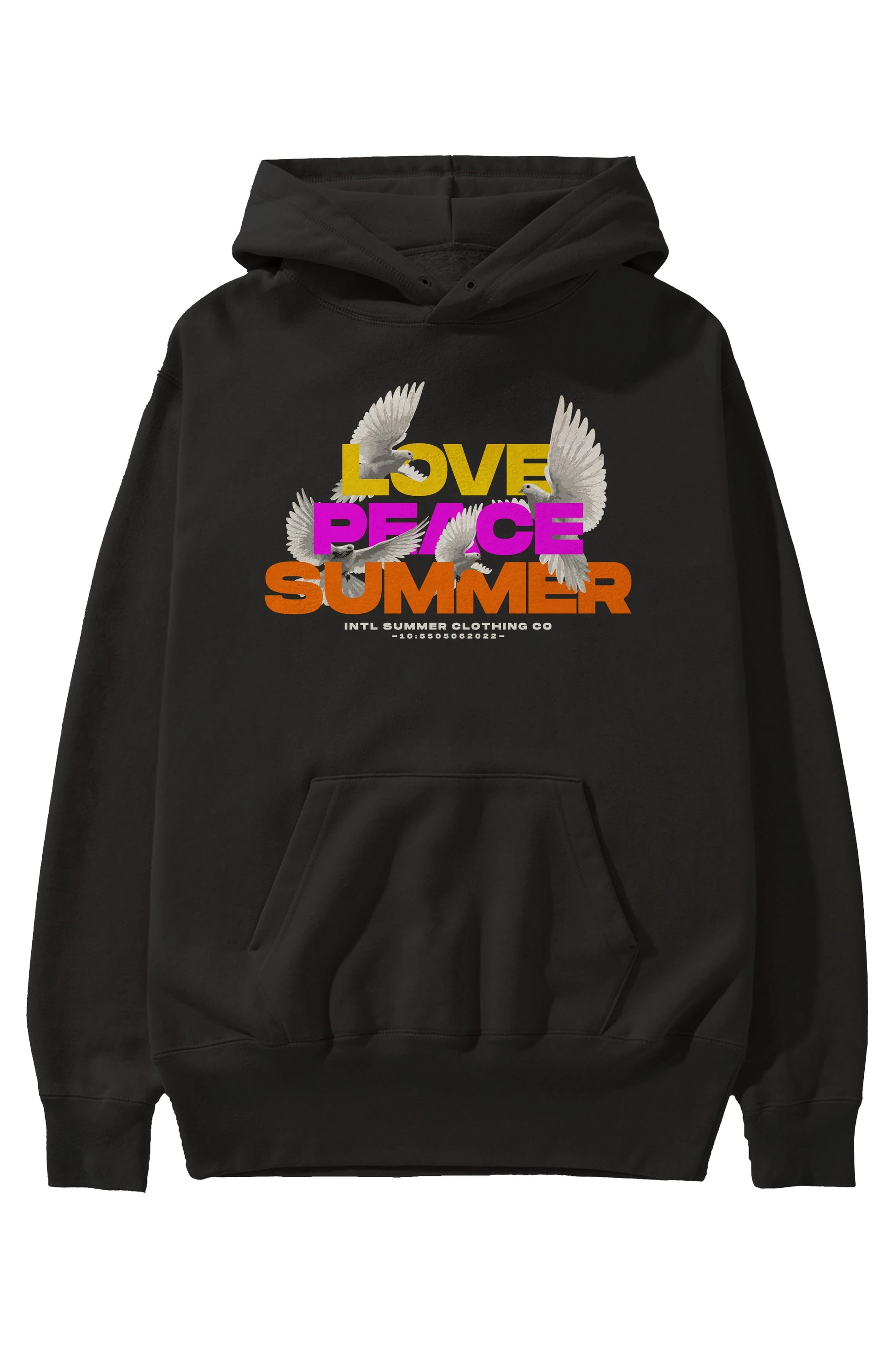 Love Peace Summer Ön Baskılı Hoodie Oversize Kapüşonlu Sweatshirt Erkek Kadın Unisex