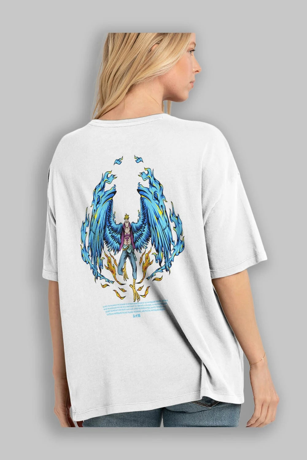 Marco Anime Arka Baskılı Oversize t-shirt Erkek Kadın Unisex