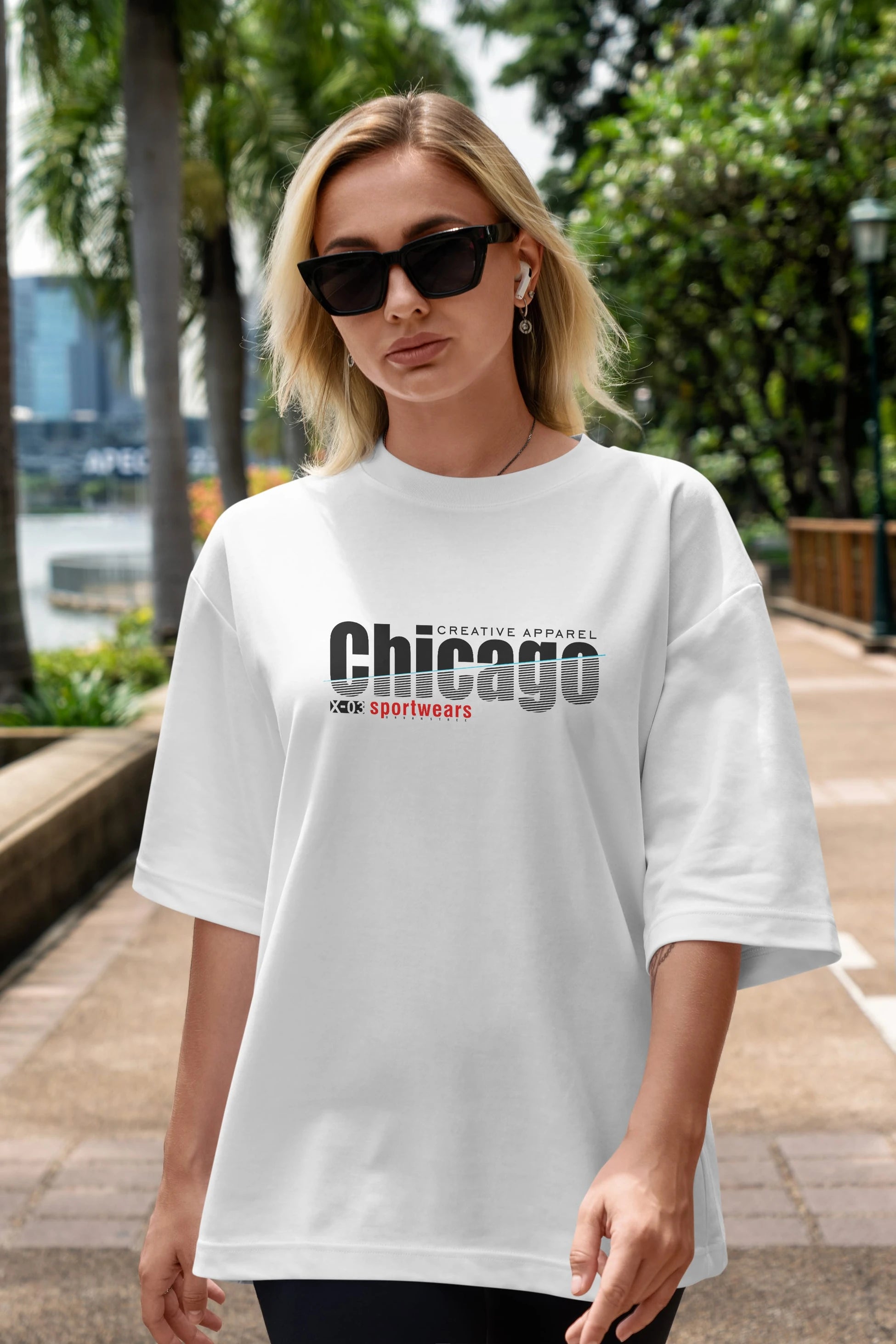 Chicago Sport Ön Baskılı Oversize t-shirt Erkek Kadın Unisex