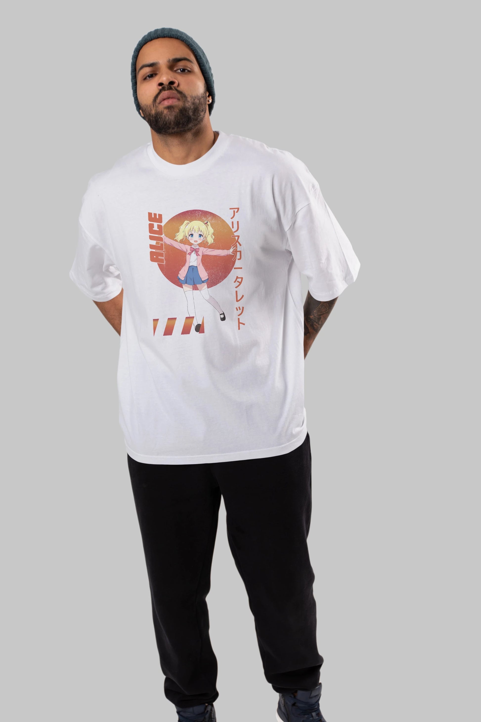 Alice Cartelet 15 Anime Ön Baskılı Oversize t-shirt %100 pamuk Erkek Kadın Unisex