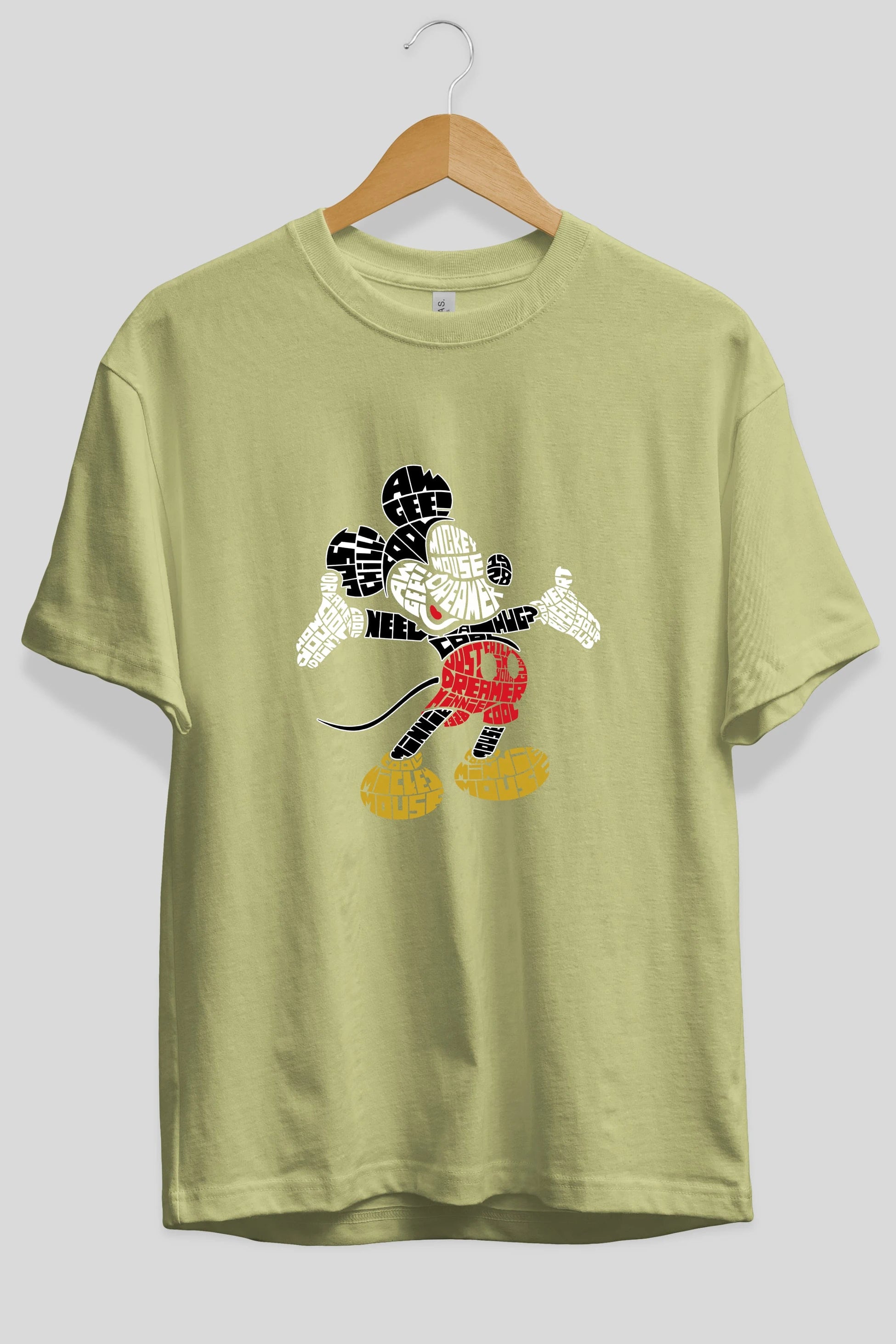 Mickey Ön Baskılı Oversize t-shirt %100 pamuk Erkek Kadın Unisex
