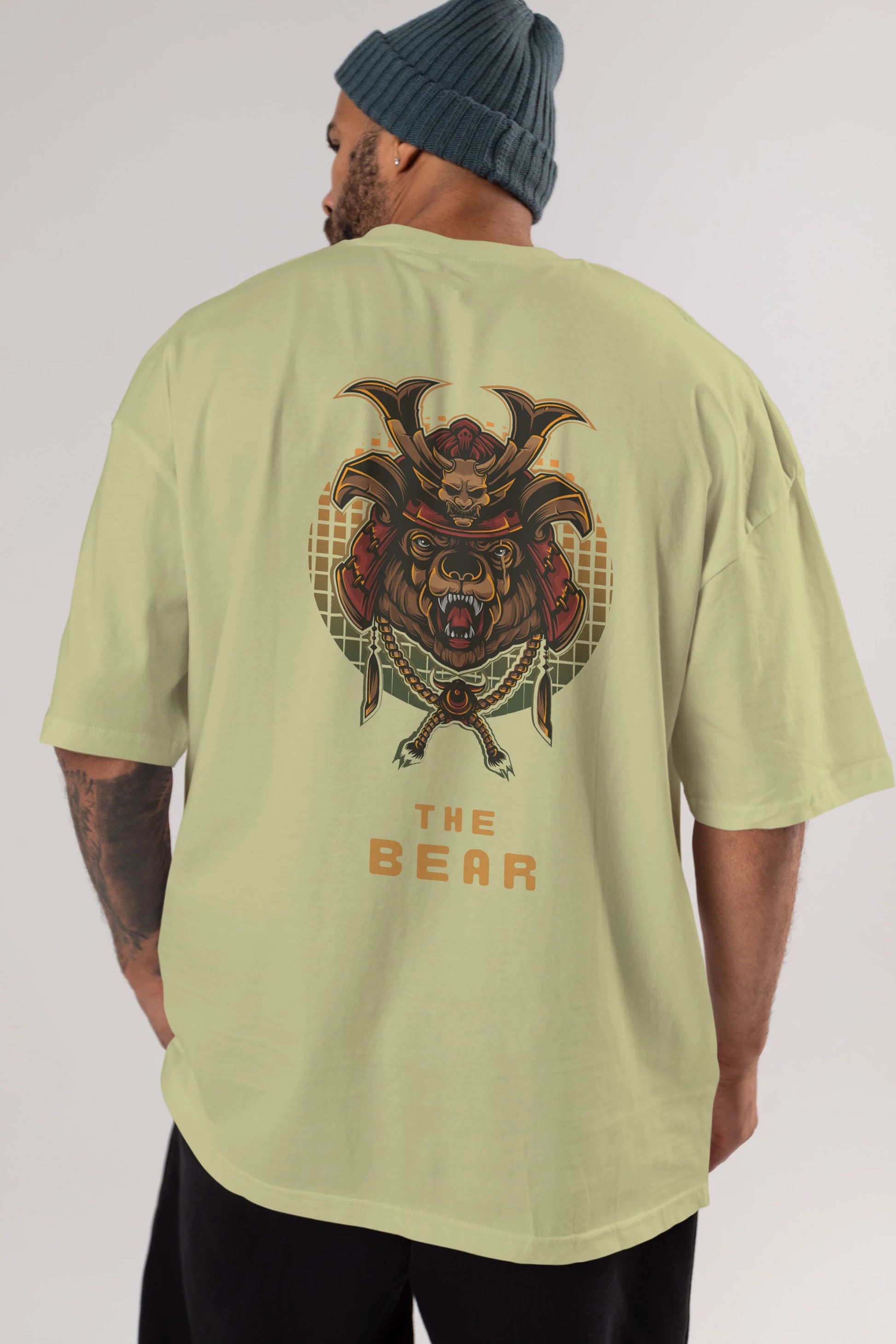 The Bear 2 Arka Baskılı Oversize t-shirt Erkek Kadın Unisex %100 Pamuk