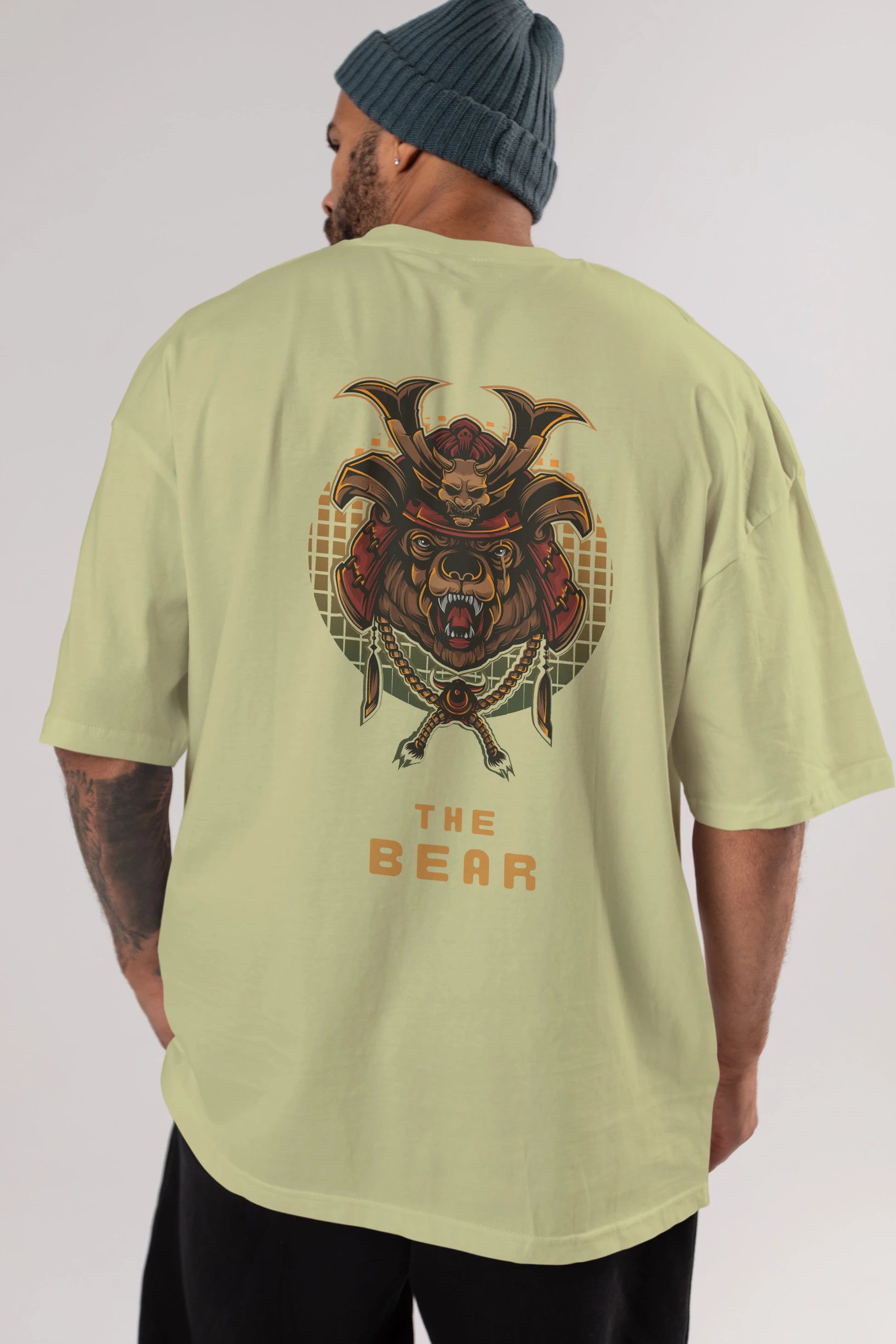 The Bear 2 Arka Baskılı Oversize t-shirt Erkek Kadın Unisex %100 Pamuk