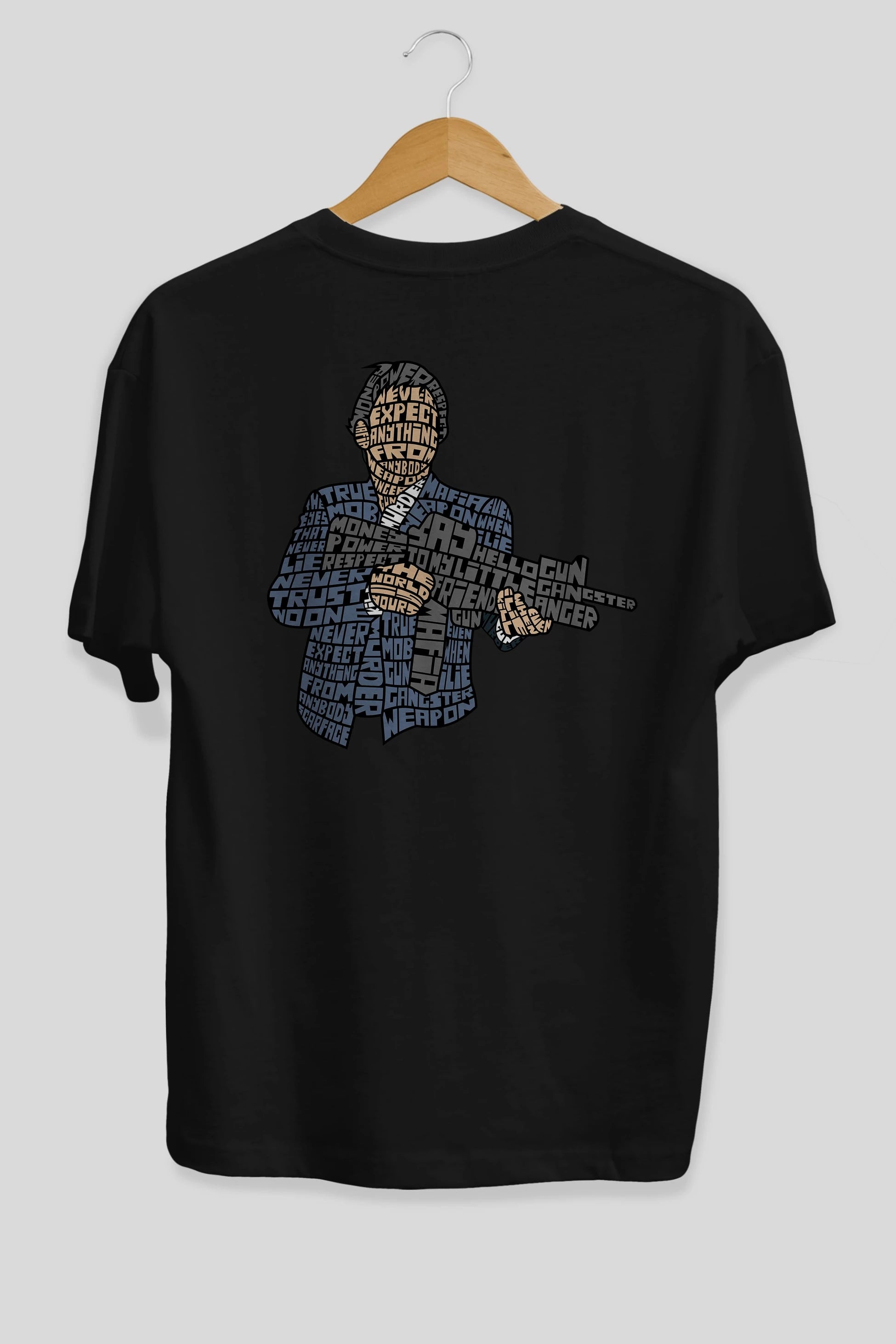 Mafia Arka Baskılı Oversize t-shirt %100 pamuk Erkek Kadın Unisex