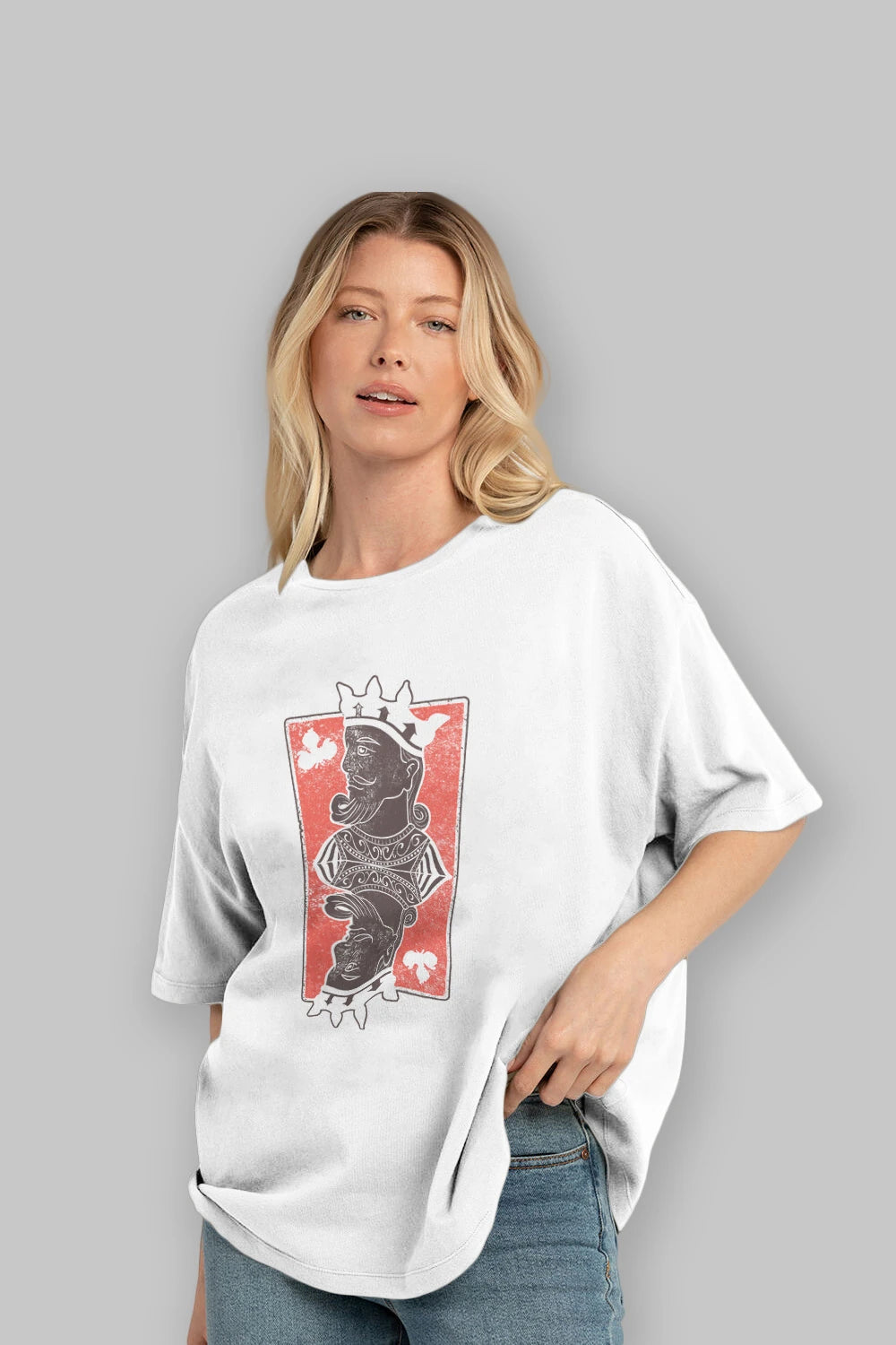 King Streetwear Ön Baskılı Oversize t-shirt Erkek Kadın Unisex