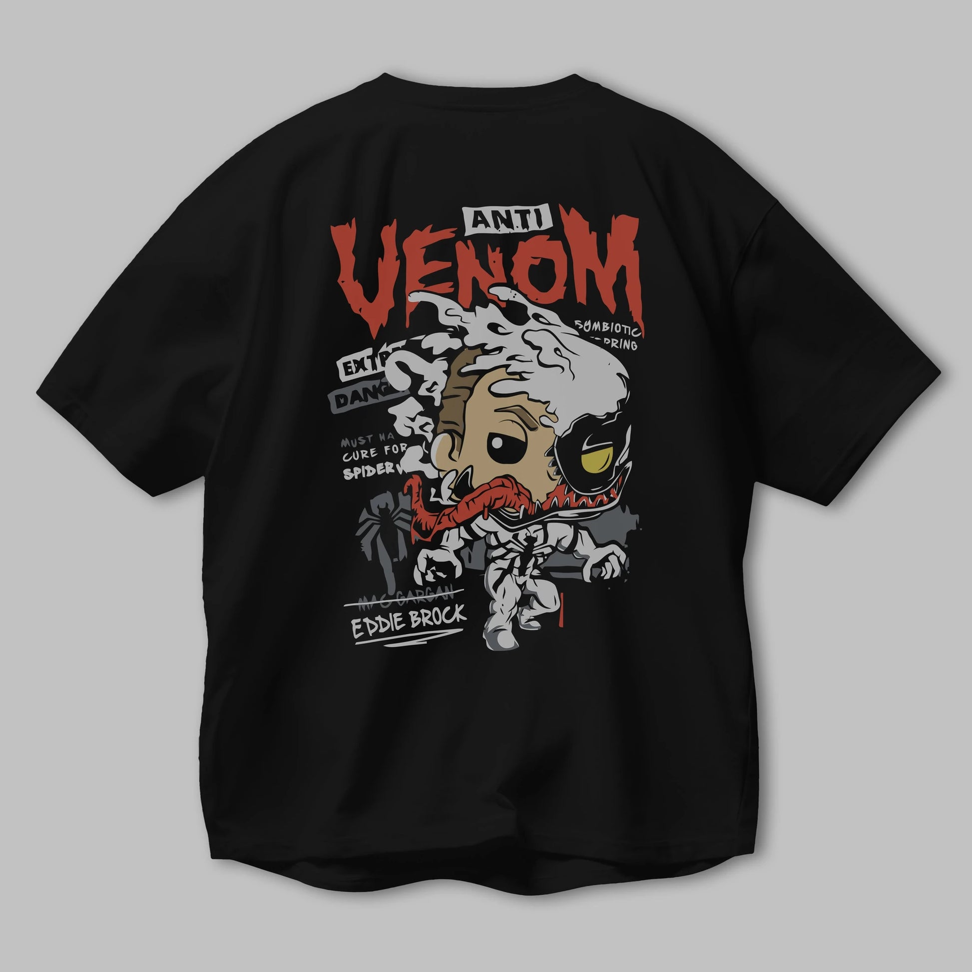 Venom (9) Arka Baskılı Oversize t-shirt Erkek Kadın Unisex %100 Pamuk Bisiklet Yaka tişort
