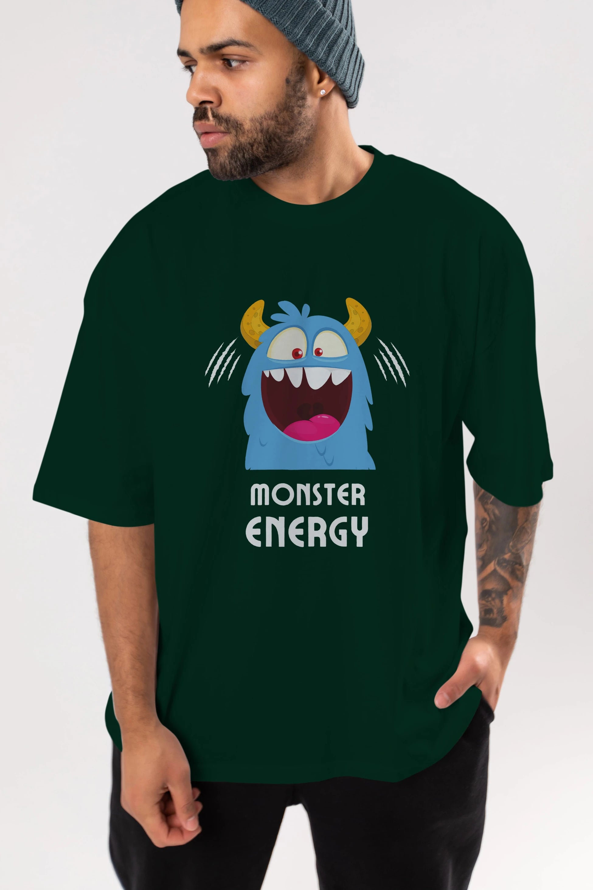 Monster Energy Ön Baskılı Oversize t-shirt Erkek Kadın Unisex