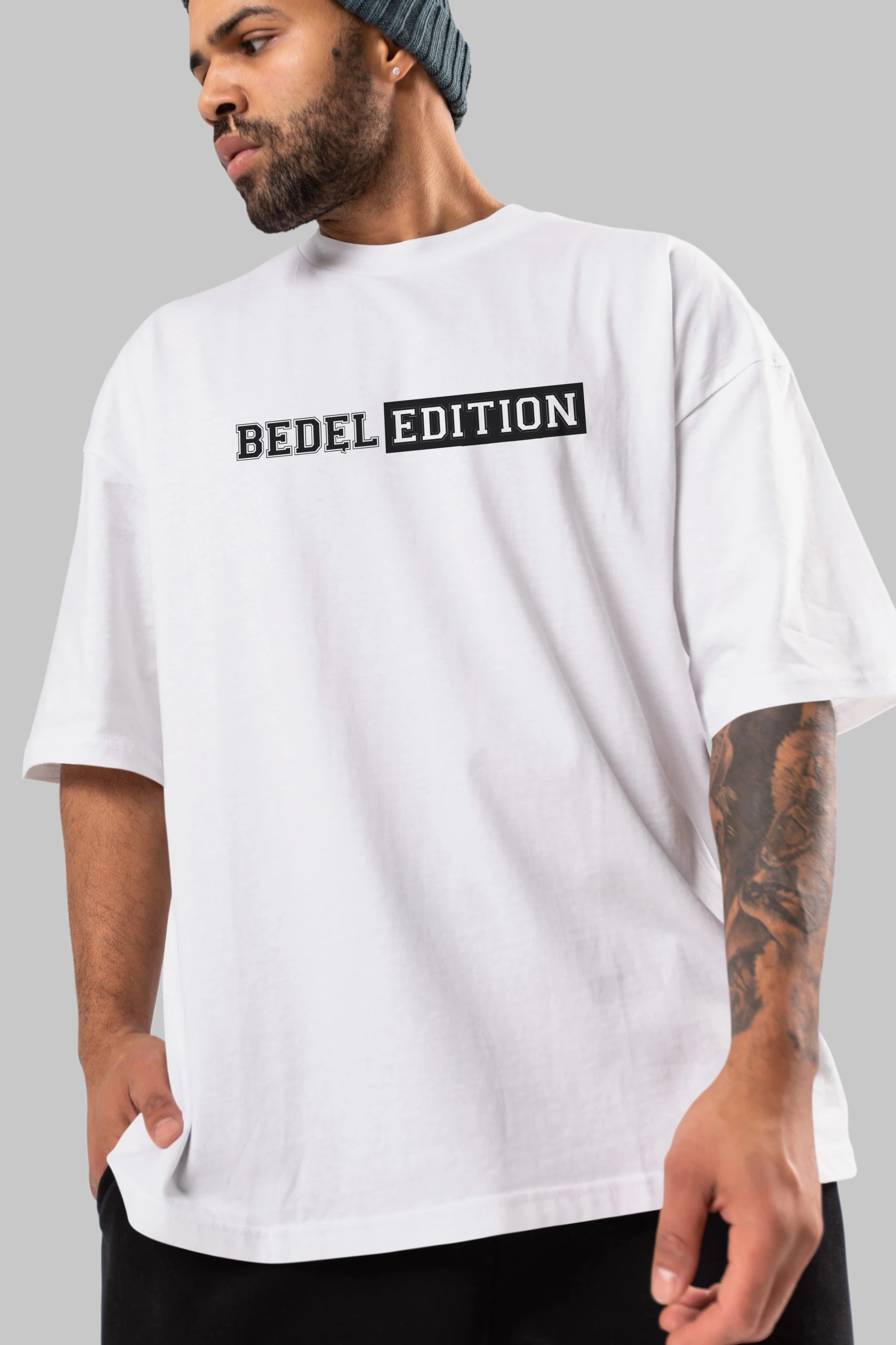 Bedel Edition Ön Baskılı Oversize t-shirt %100 pamuk Erkek Kadın Unisex