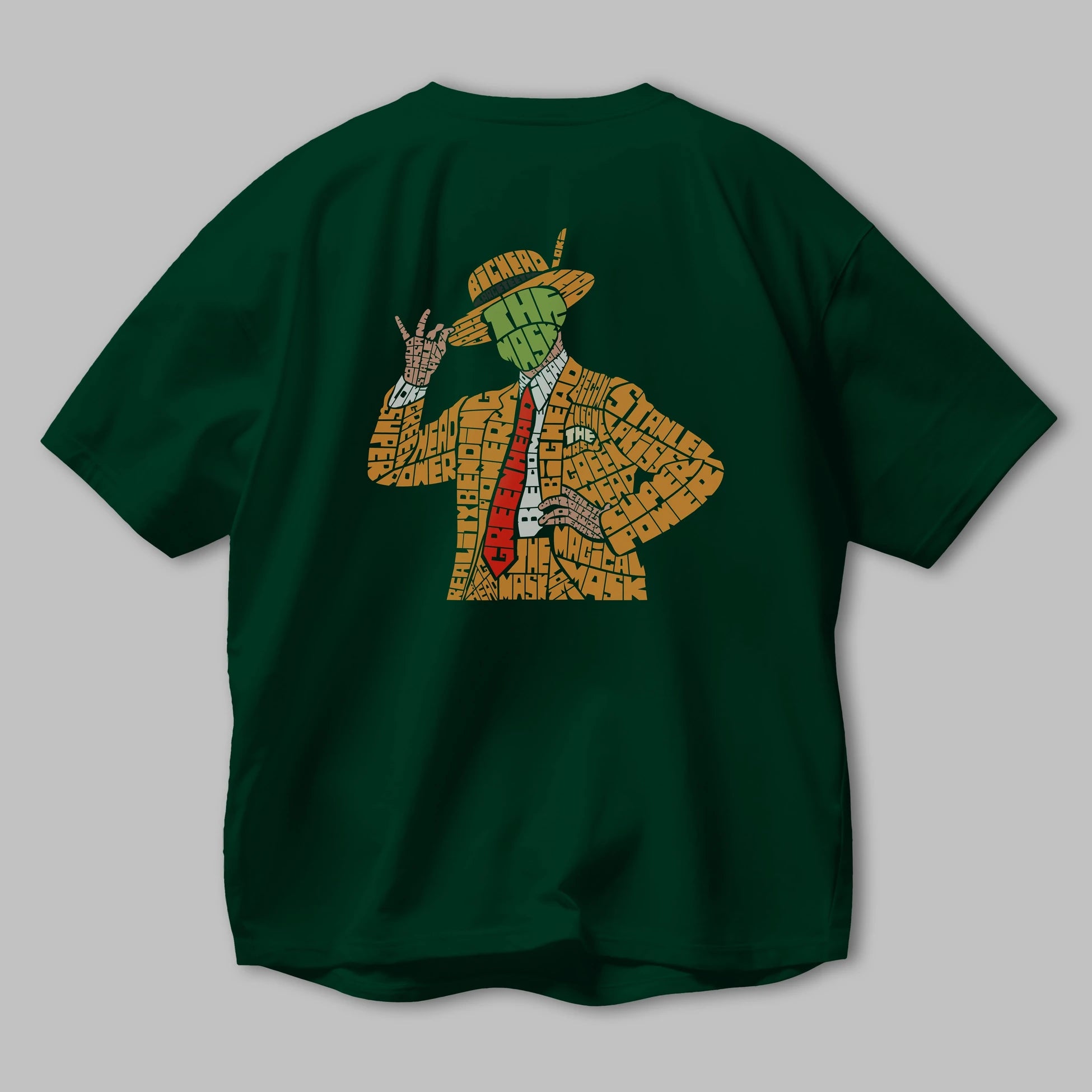 The Mask Arka Baskılı Oversize t-shirt %100 pamuk Erkek Kadın Unisex