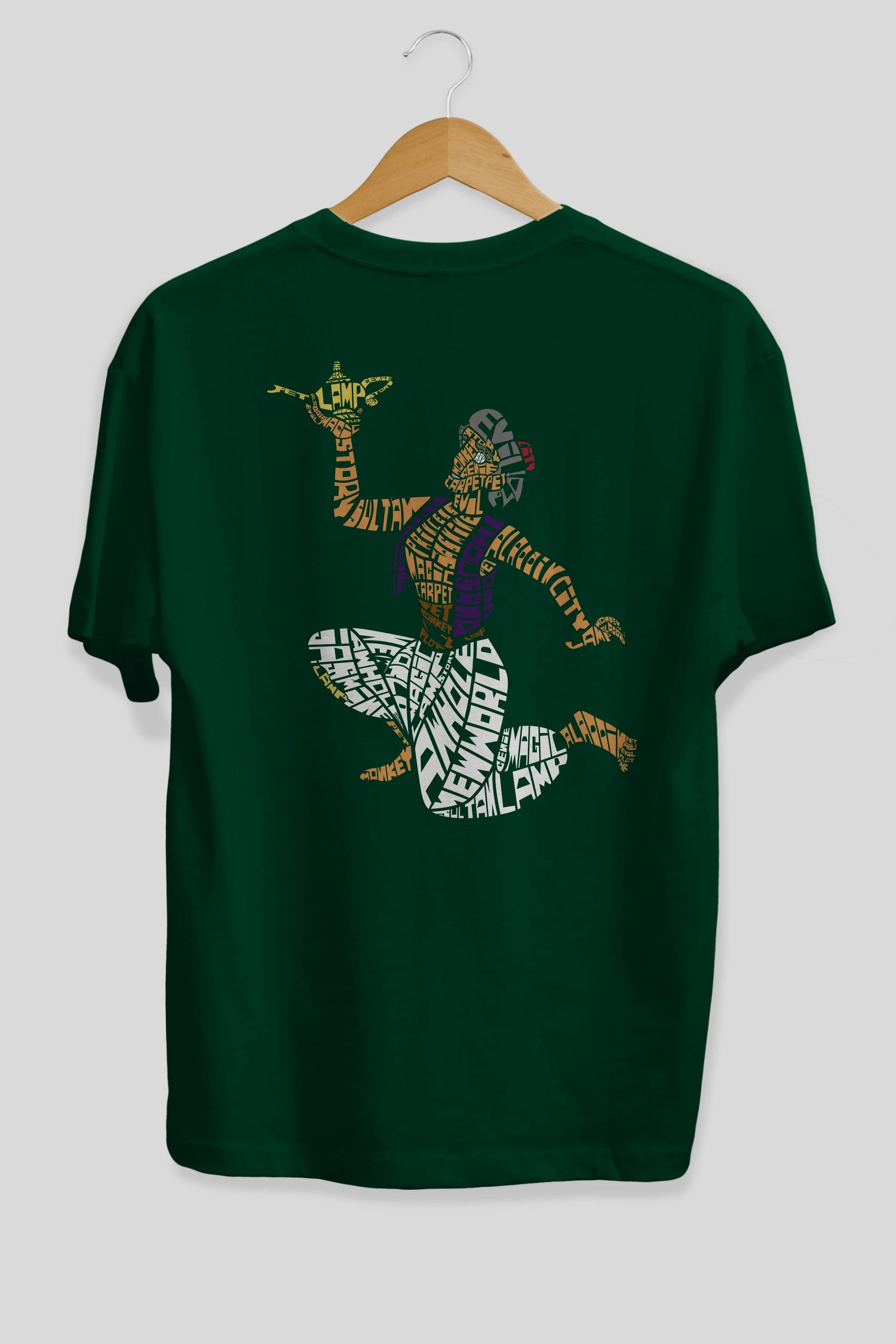 Aladdin Arka Baskılı Oversize t-shirt %100 pamuk Erkek Kadın Unisex
