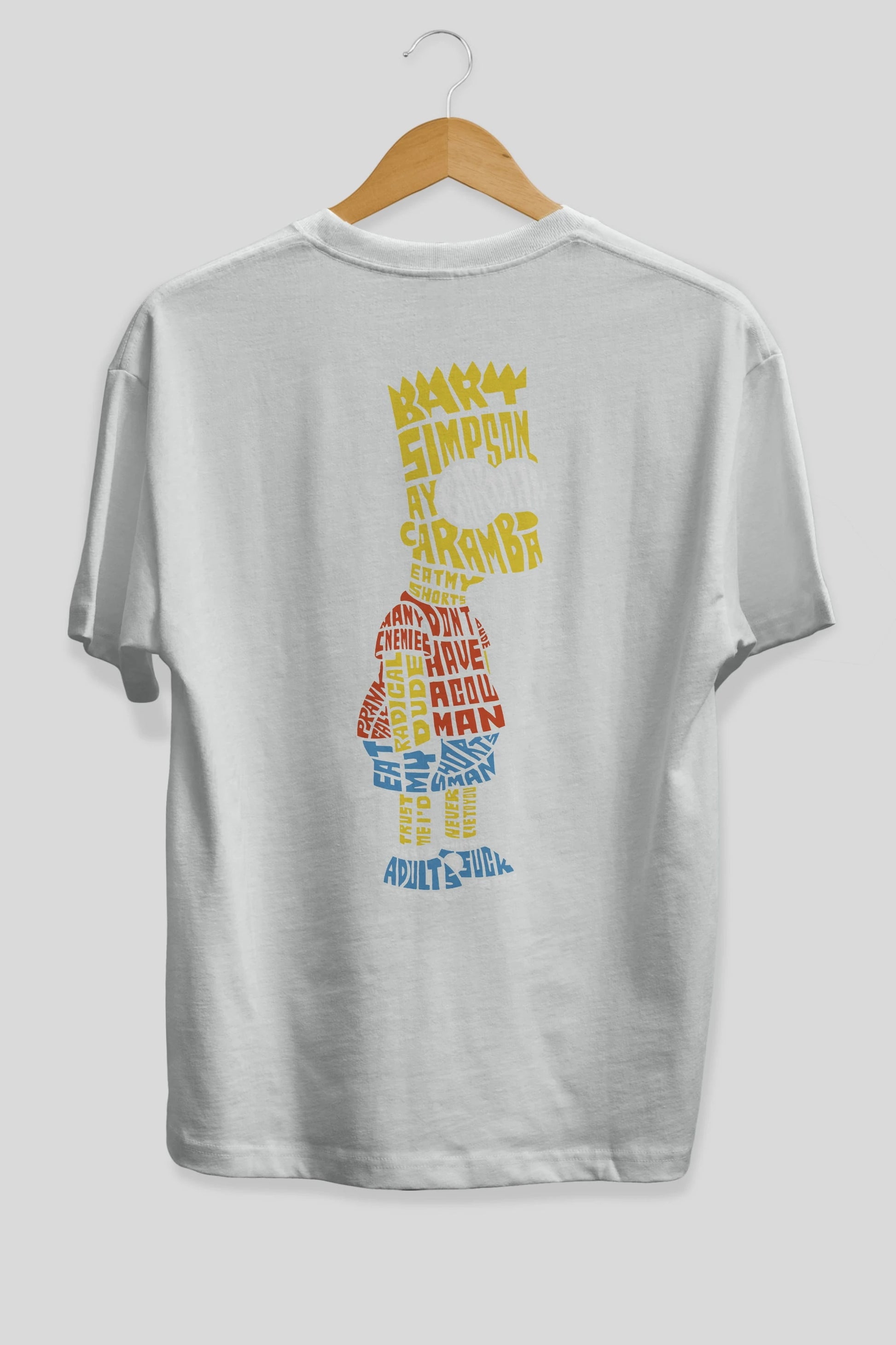 Bart Simpson Arka Baskılı Oversize t-shirt %100 pamuk Erkek Kadın Unisex