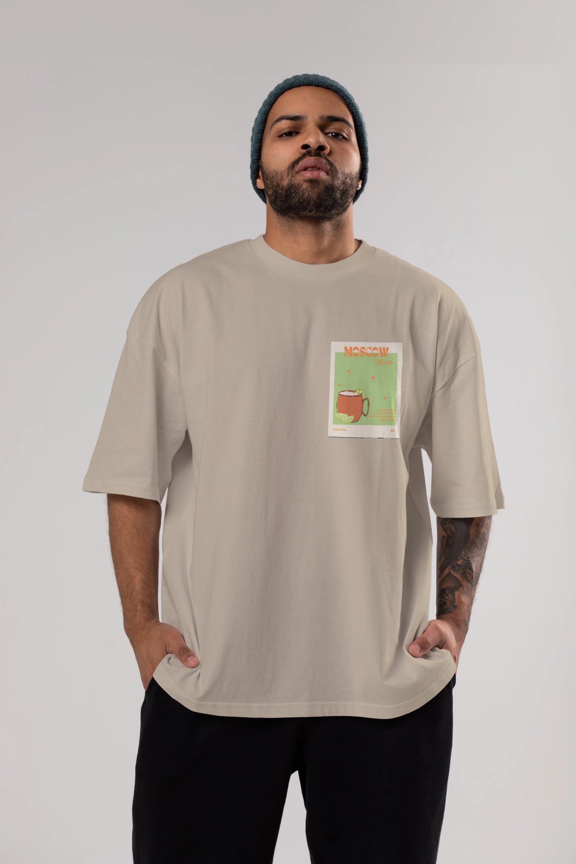 Moscow Mule 2 Ön Sol Baskılı Oversize t-shirt Erkek Kadın Unisex %100 Pamuk Bisiklet Yaka tişort