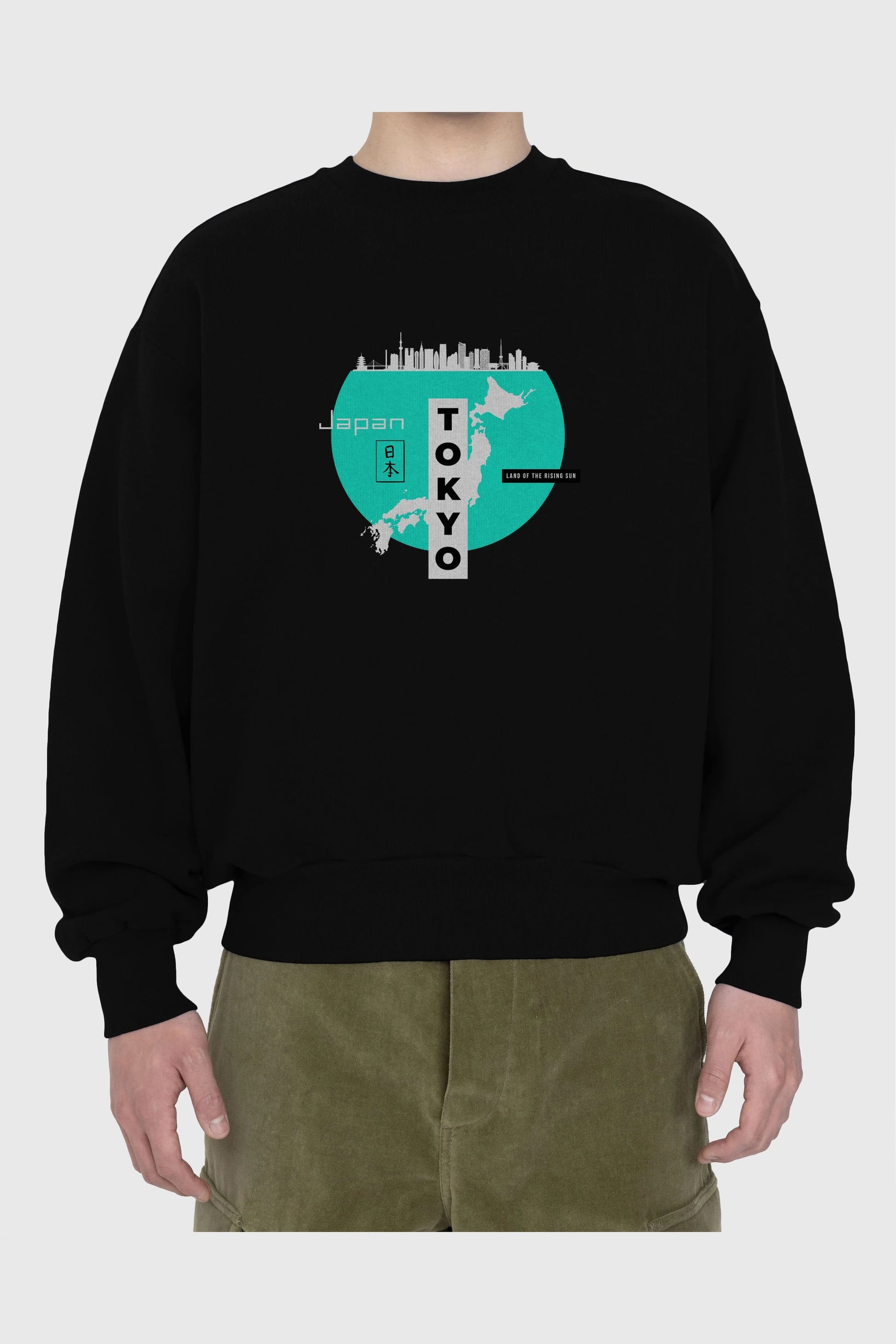 Japan Tokyo Ön Baskılı Oversize Sweatshirt Erkek Kadın Unisex