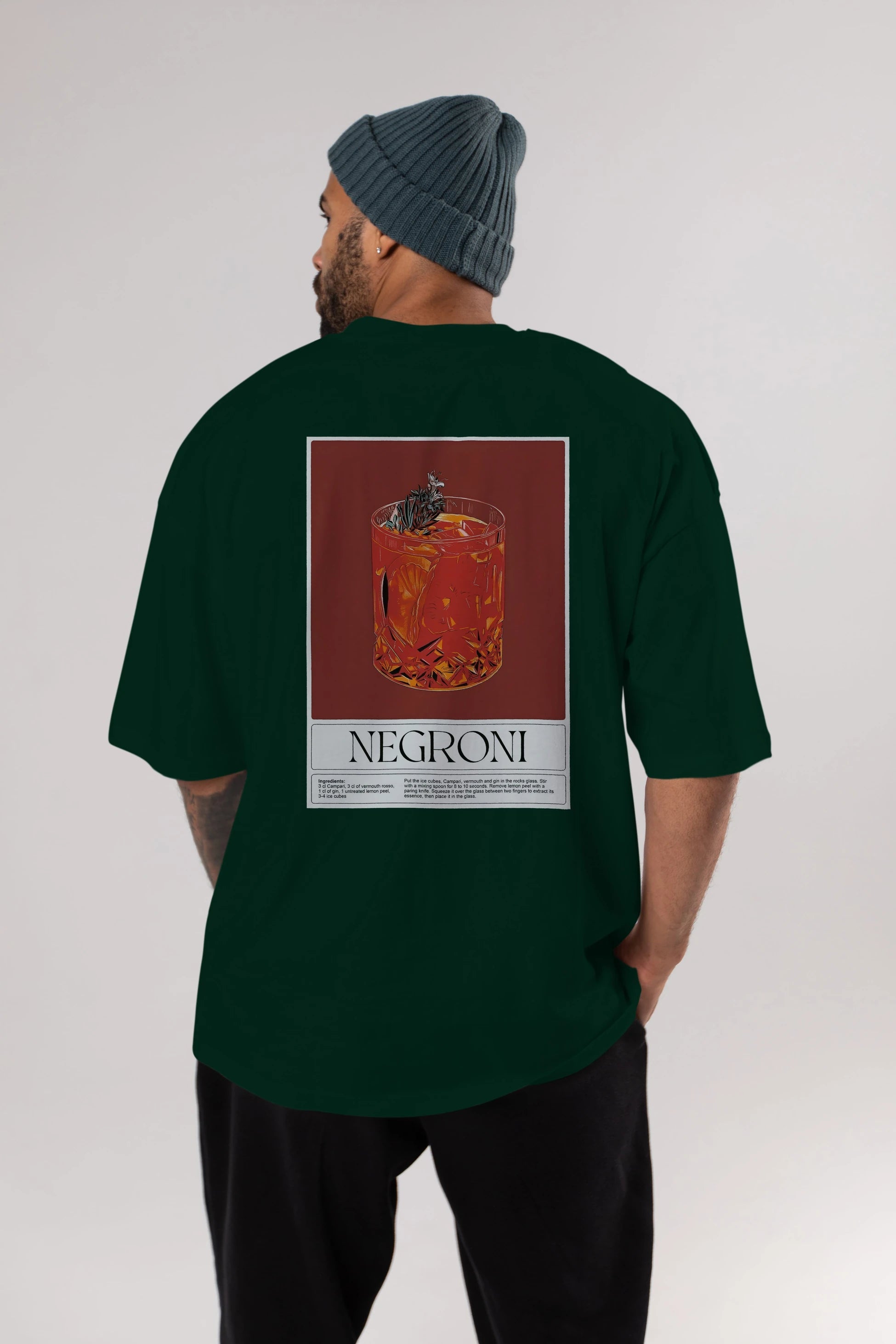 Negroni 2 Arka Baskılı Oversize t-shirt Erkek Kadın Unisex %100 Pamuk Bisiklet Yaka tişort