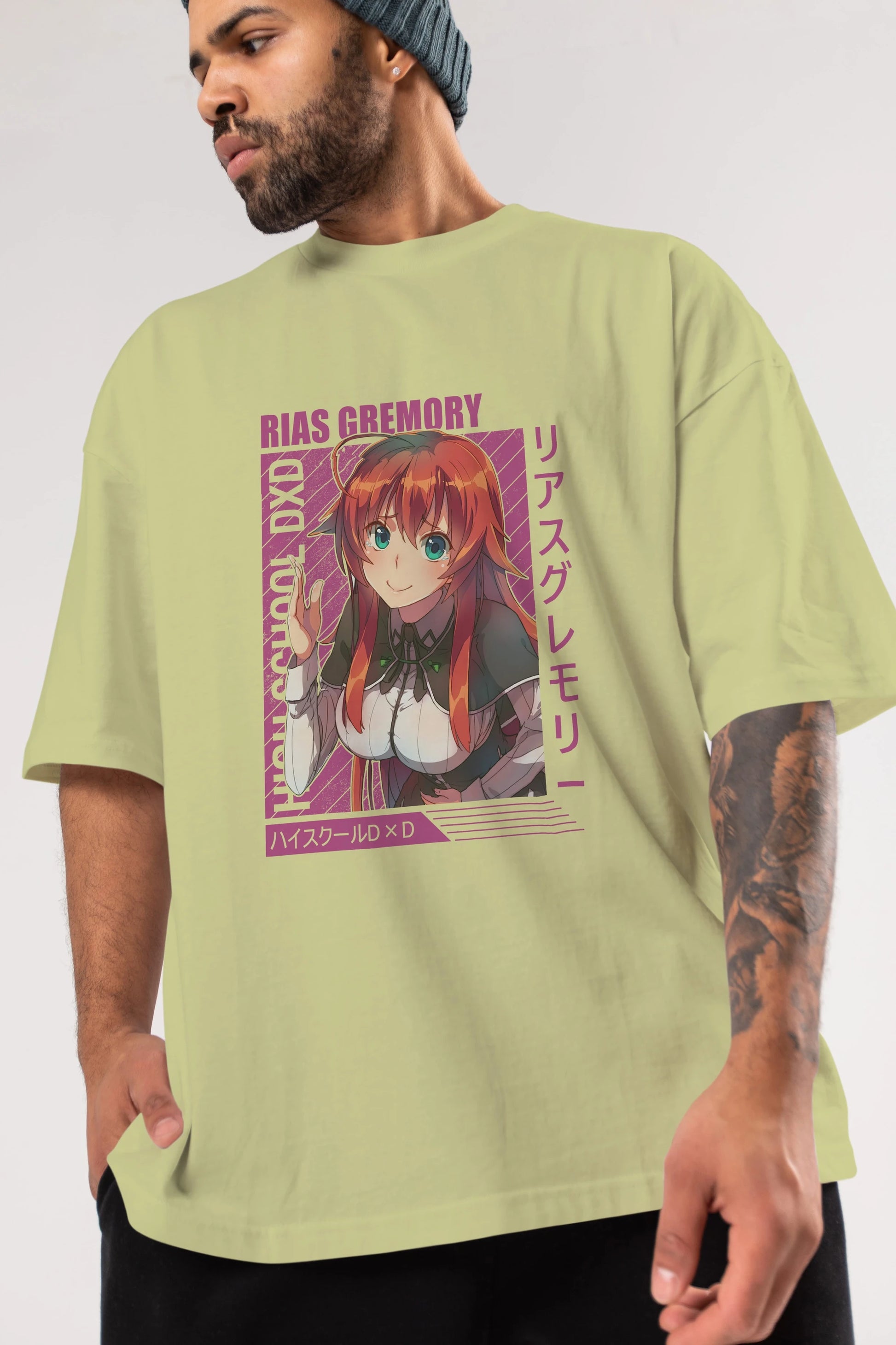 Rias Gremory 10 Anime Ön Baskılı Oversize t-shirt %100 pamuk Erkek Kadın Unisex