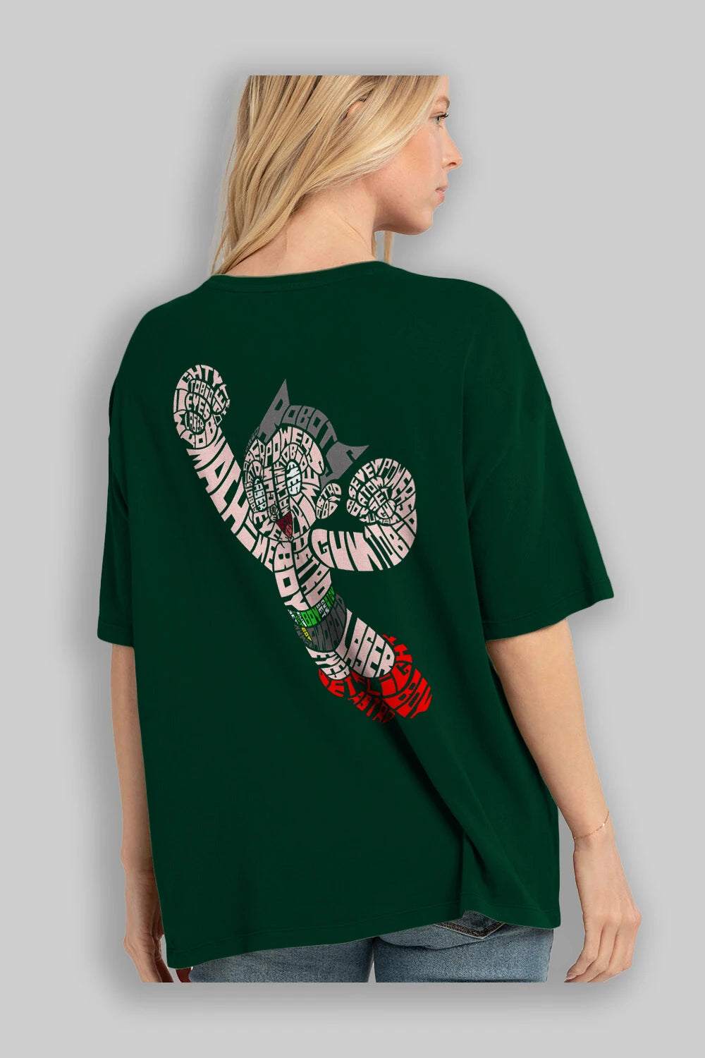 Astroboy Arka Baskılı Oversize t-shirt %100 pamuk Erkek Kadın Unisex