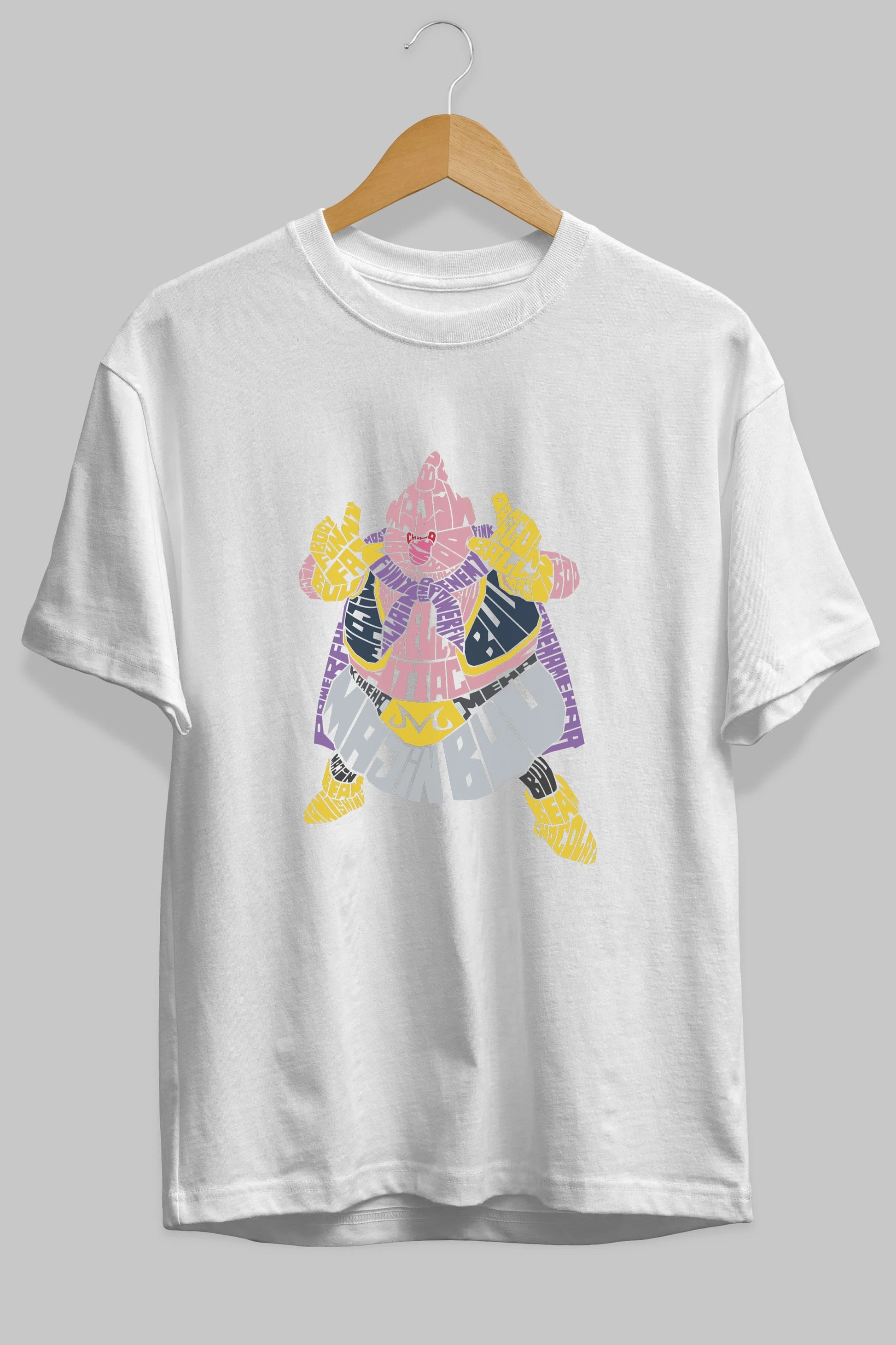 Majin Buu Ön Baskılı Oversize t-shirt %100 pamuk Erkek Kadın Unisex