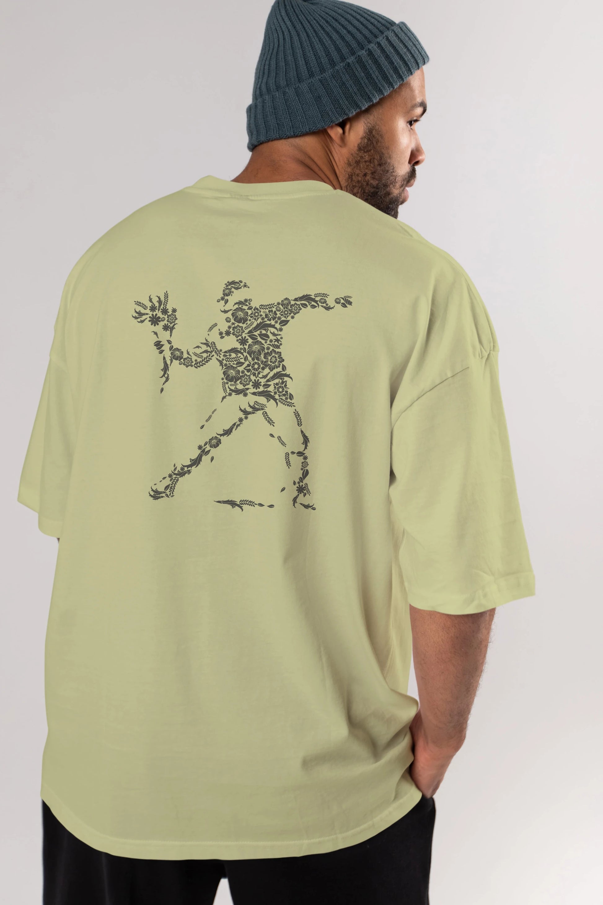 Flourish Vandalism Arka Baskılı Oversize t-shirt %100 pamuk Erkek Kadın Unisex