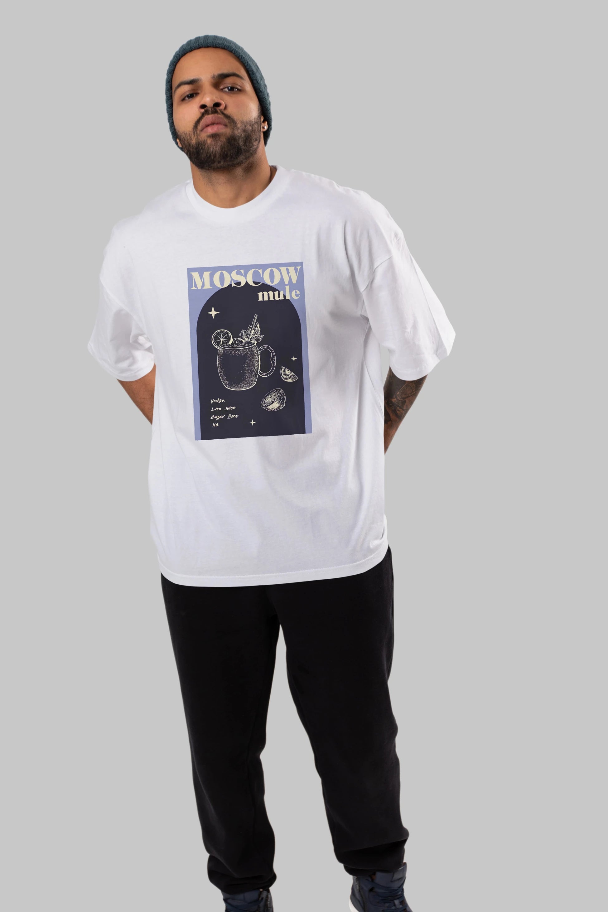 Moscow Mule Ön Baskılı Oversize t-shirt Erkek Kadın Unisex %100 Pamuk Bisiklet Yaka tişort