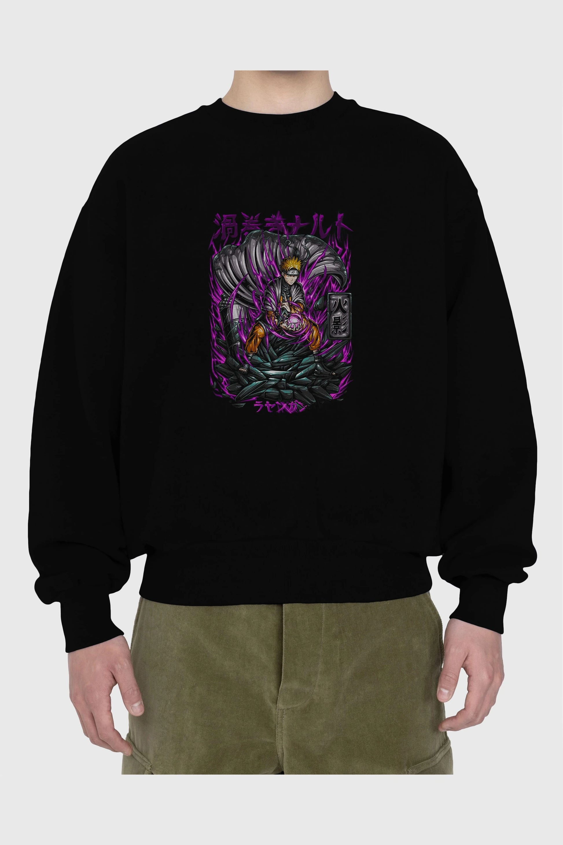 NARUTO Anime Ön Baskılı Oversize Sweatshirt Erkek Kadın Unisex