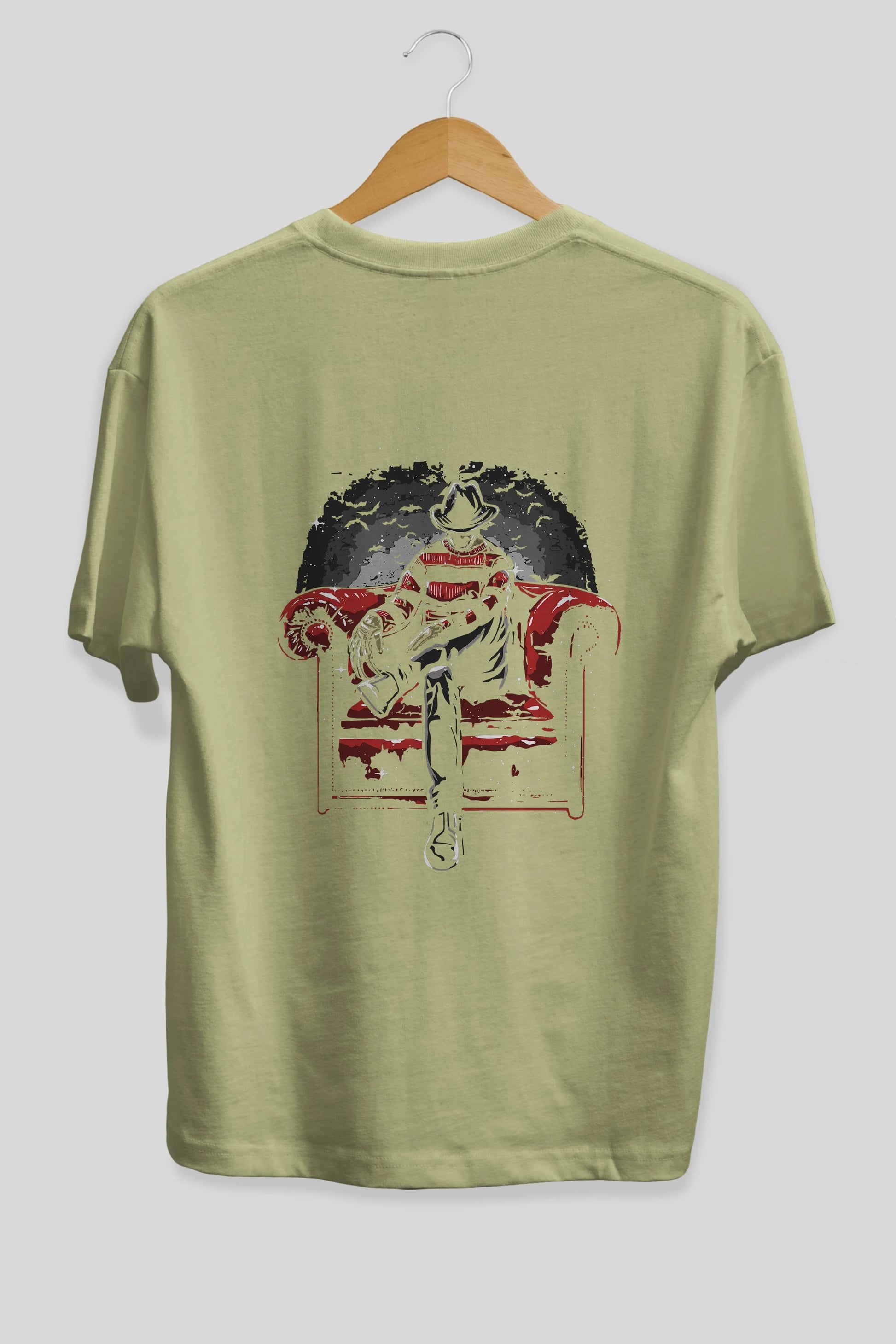 Nightmare Side Arka Baskılı Oversize t-shirt Erkek Kadın Unisex %100 Pamuk
