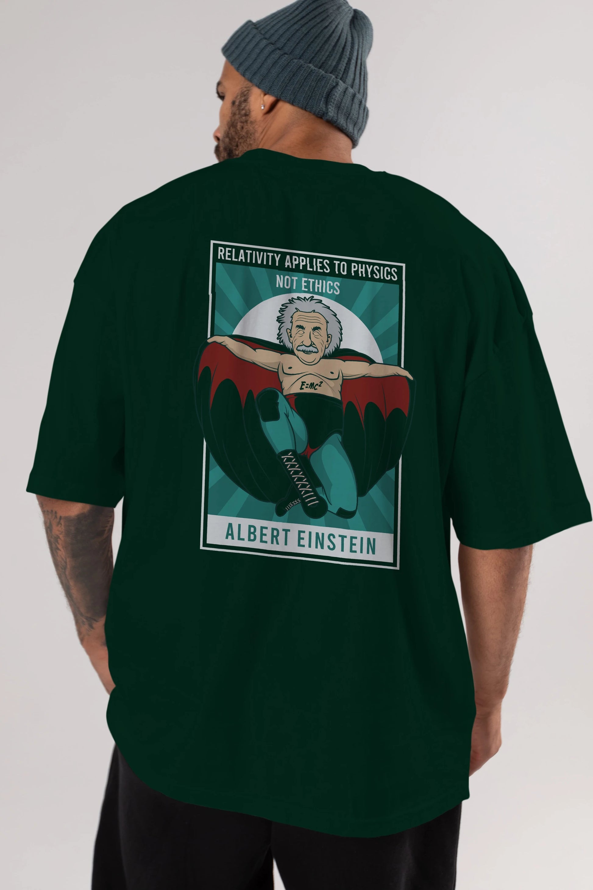 Nacho Libre Einstein Arka Baskılı Oversize t-shirt Erkek Kadın Unisex %100 Pamuk tişort