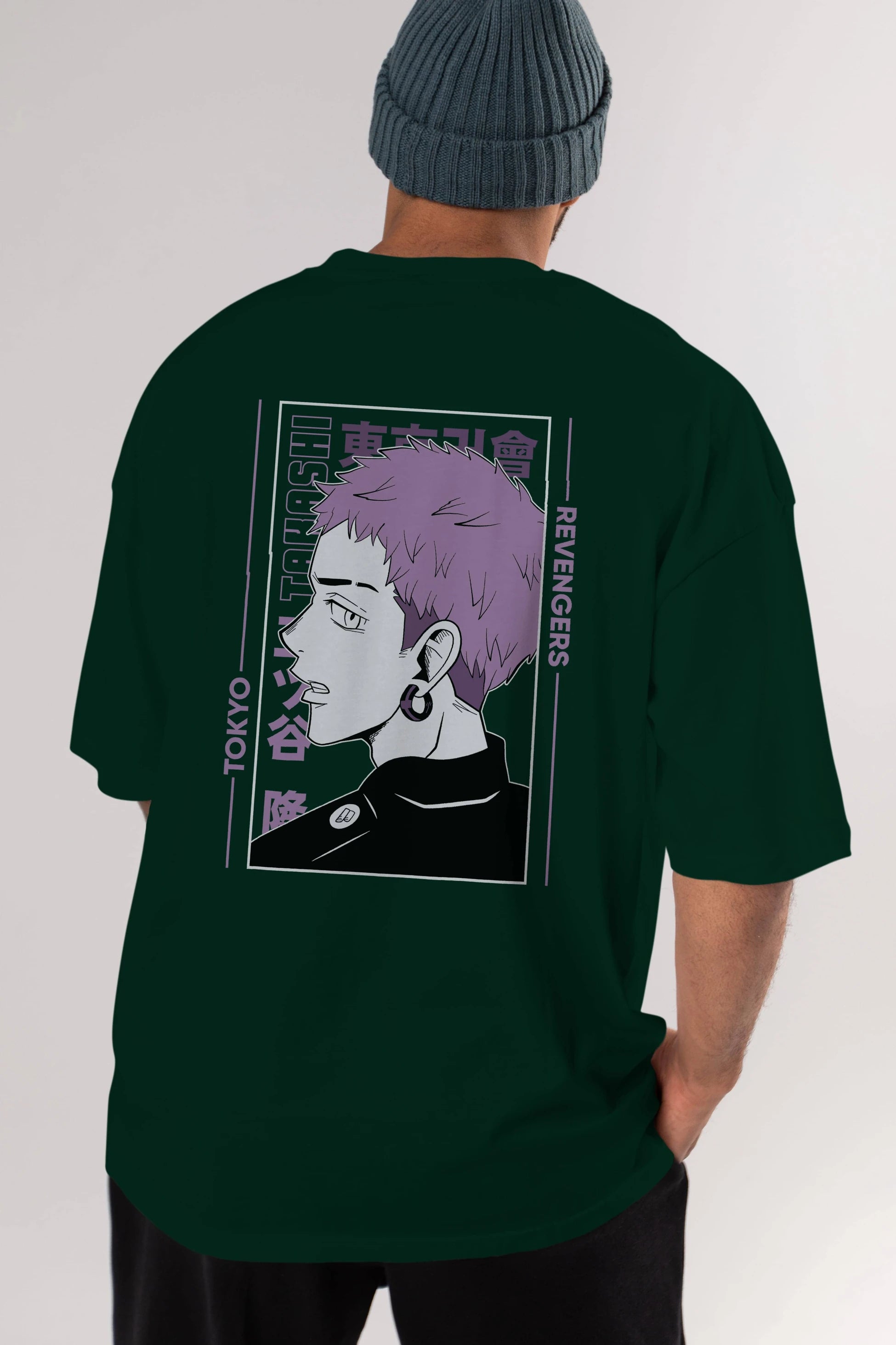Takashi Mitsuya Anime Arka Baskılı Oversize t-shirt Erkek Kadın Unisex