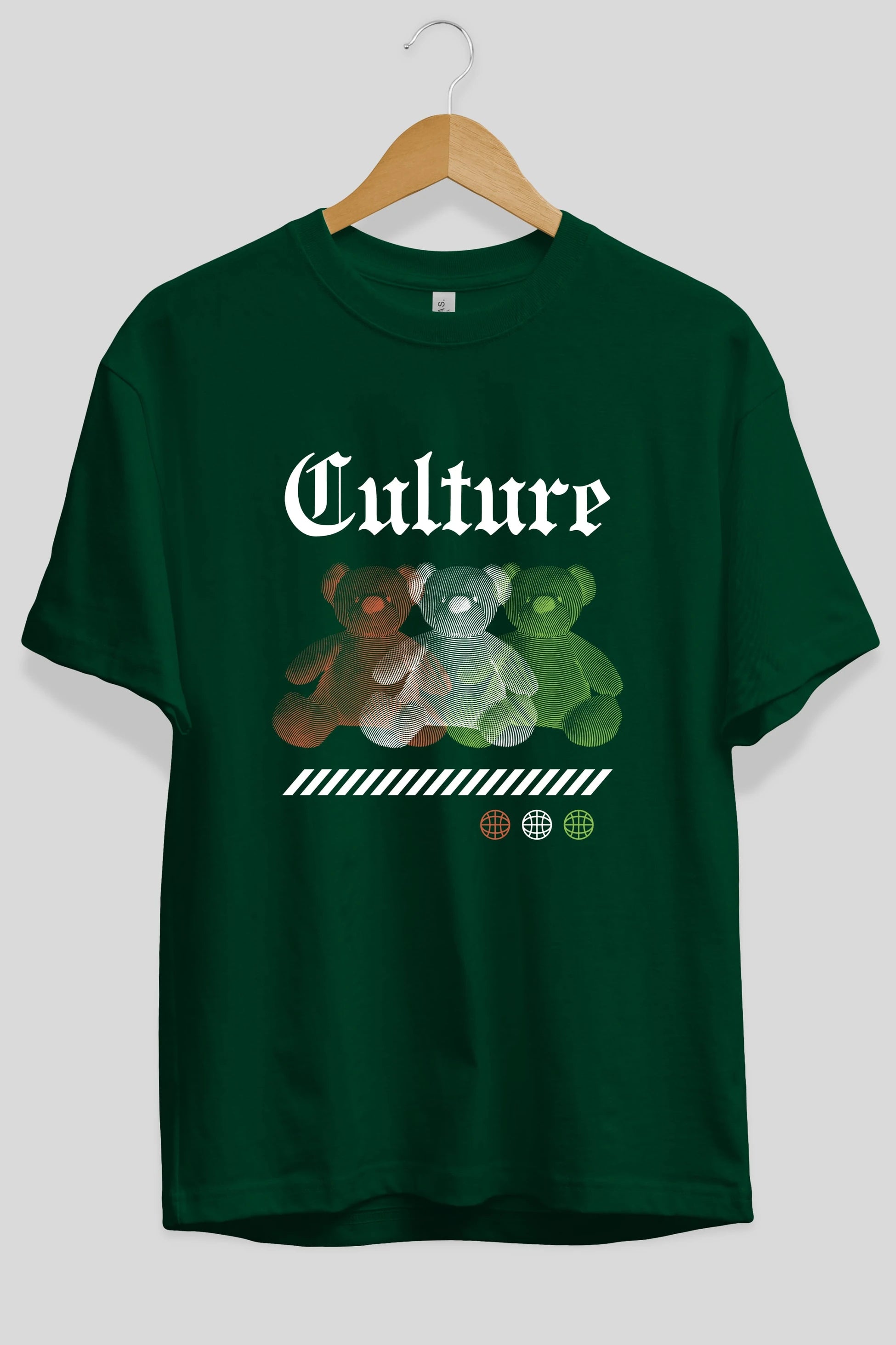 Culture Bear Ön Baskılı Oversize t-shirt Erkek Kadın Unisex