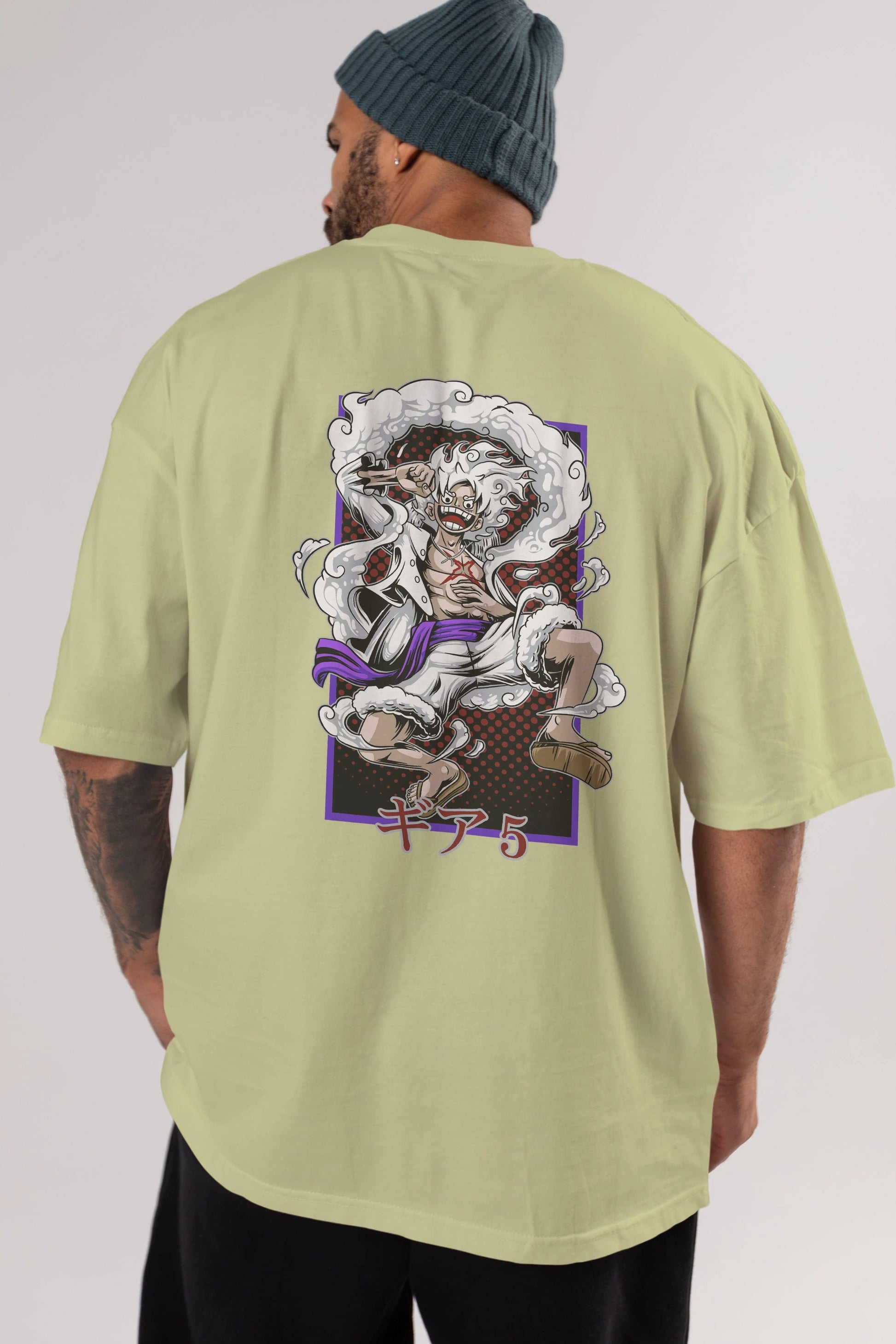 MONKEY D. LUFFY GEAR5 Anime Arka Baskılı Oversize t-shirt Erkek Kadın Unisex