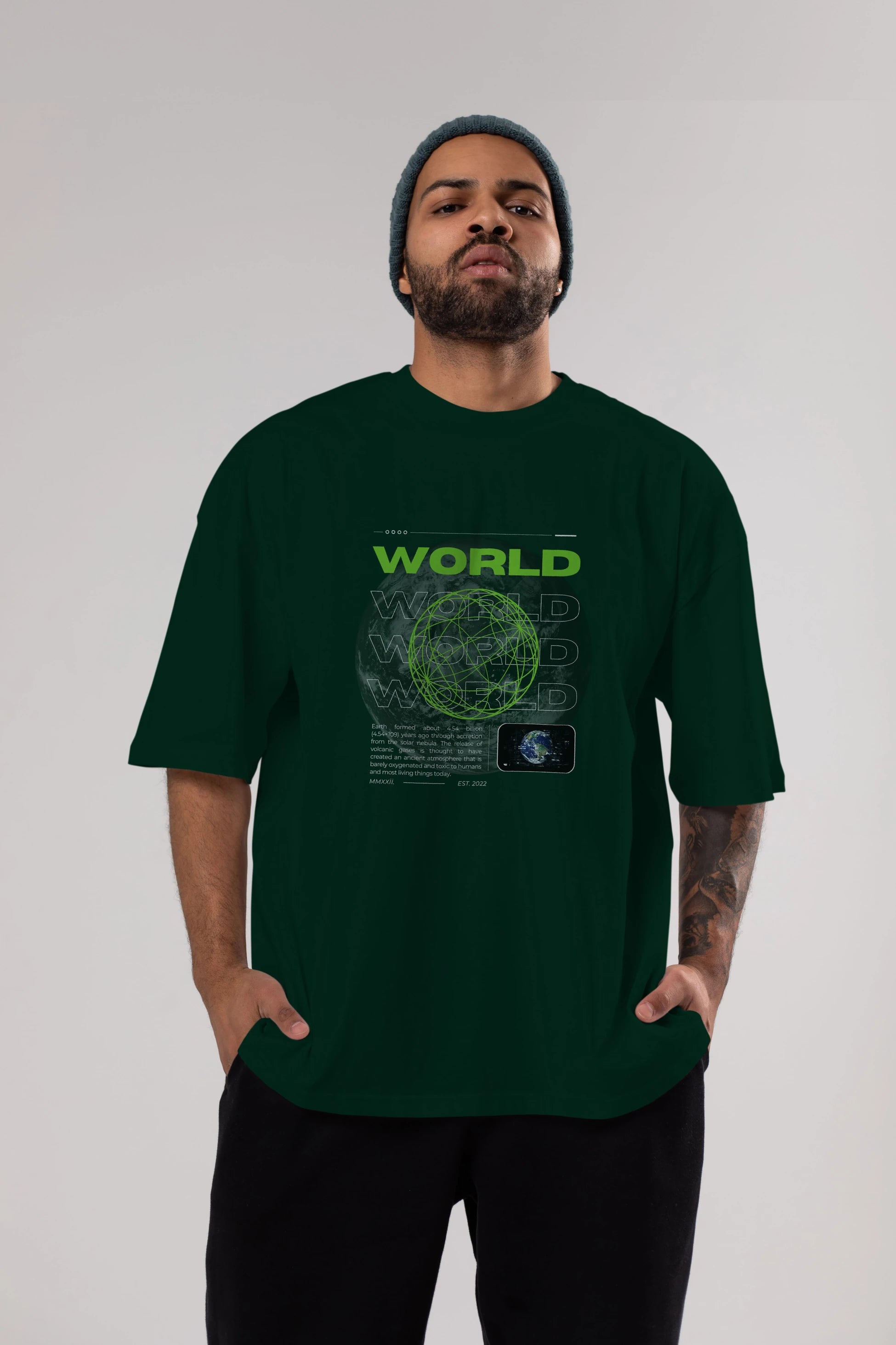 World Streetwear Ön Baskılı Oversize t-shirt Erkek Kadın Unisex