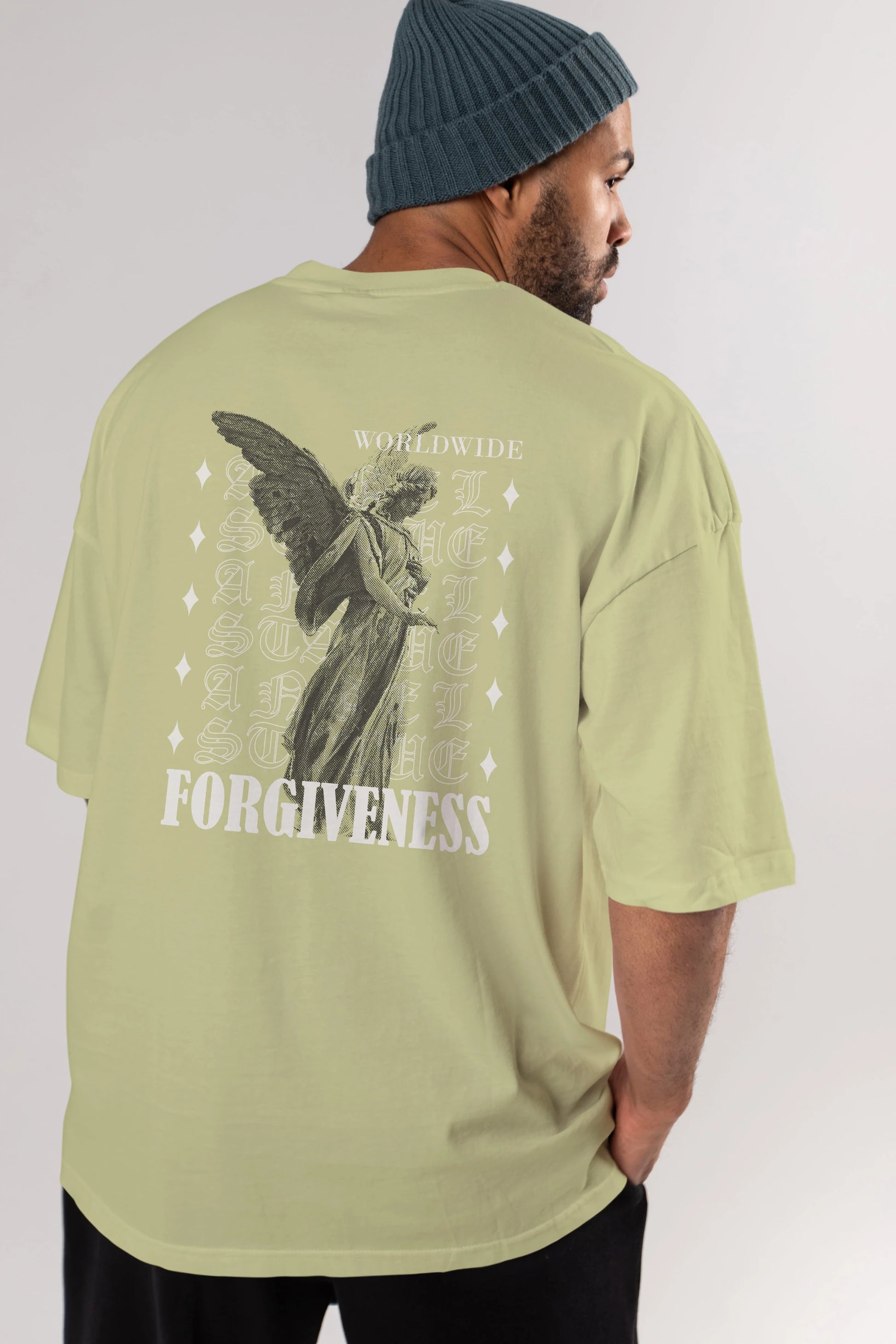 Angel Forgiveness Arka Baskılı Oversize t-shirt Erkek Kadın Unisex