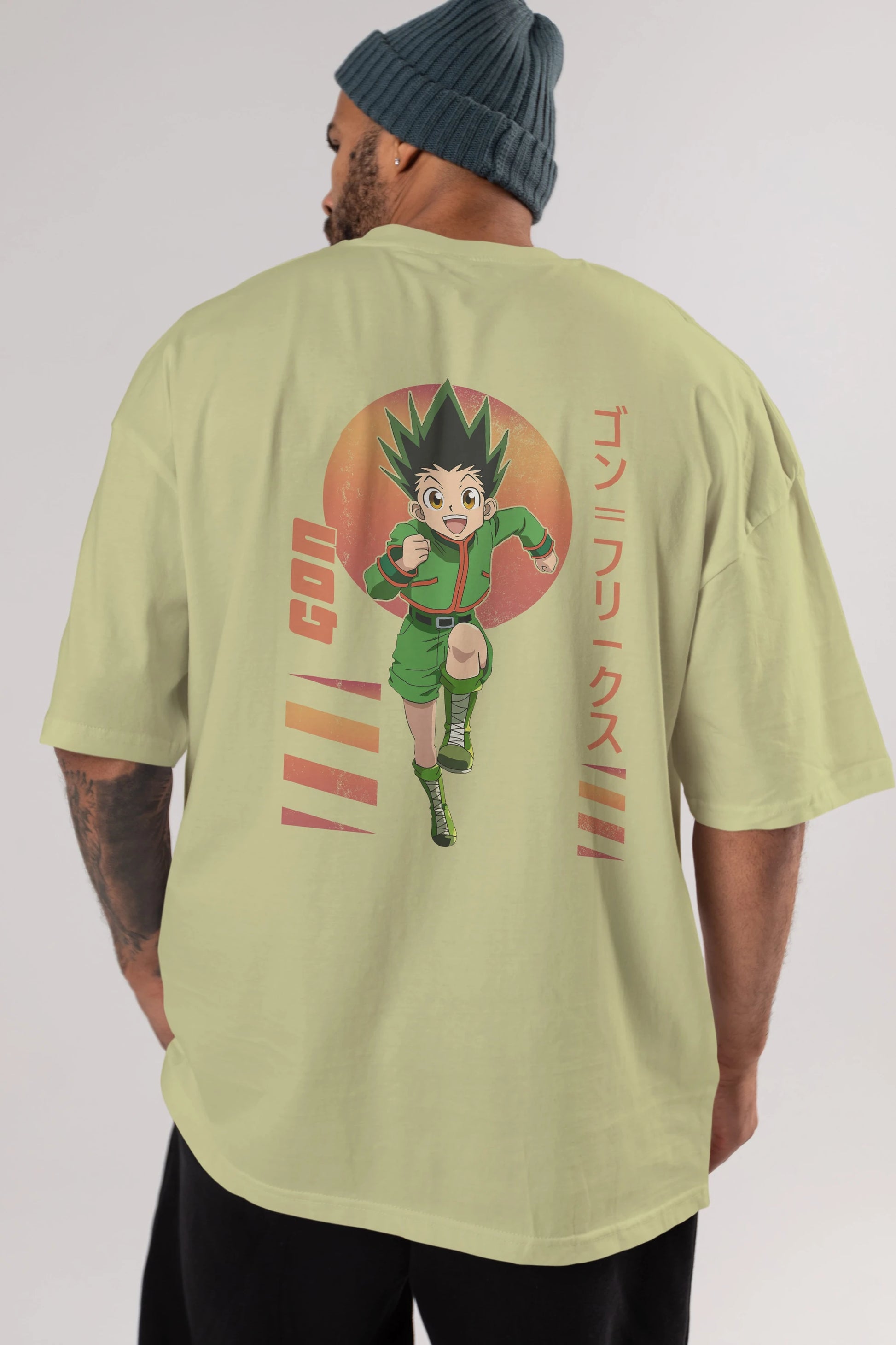 Gon Freecss HUNTER X HUNTER 2 Anime Arka Baskılı Oversize t-shirt Erkek Kadın Unisex