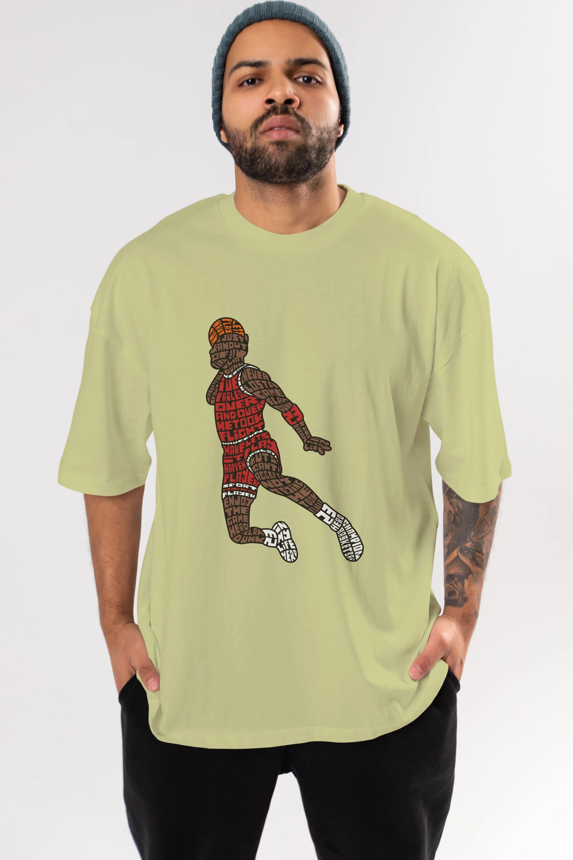 Slamdunk Ön Baskılı Oversize t-shirt %100 pamuk Erkek Kadın Unisex