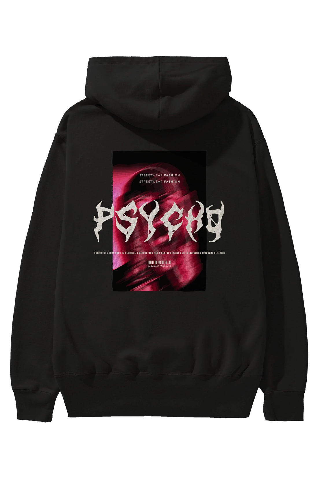 Psycho Streetwear Arka Baskılı Hoodie Oversize Kapüşonlu Sweatshirt Erkek Kadın Unisex